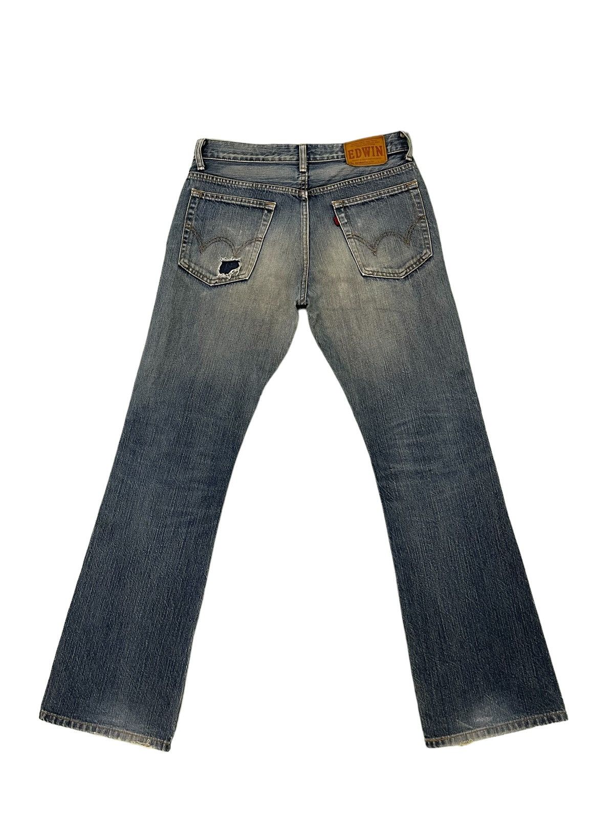 Edwin Flare Jeans Edwin Japan 503 Boot Cut Distress Denim 3🟦9 Size US 30 / EU 46 - 12 Thumbnail
