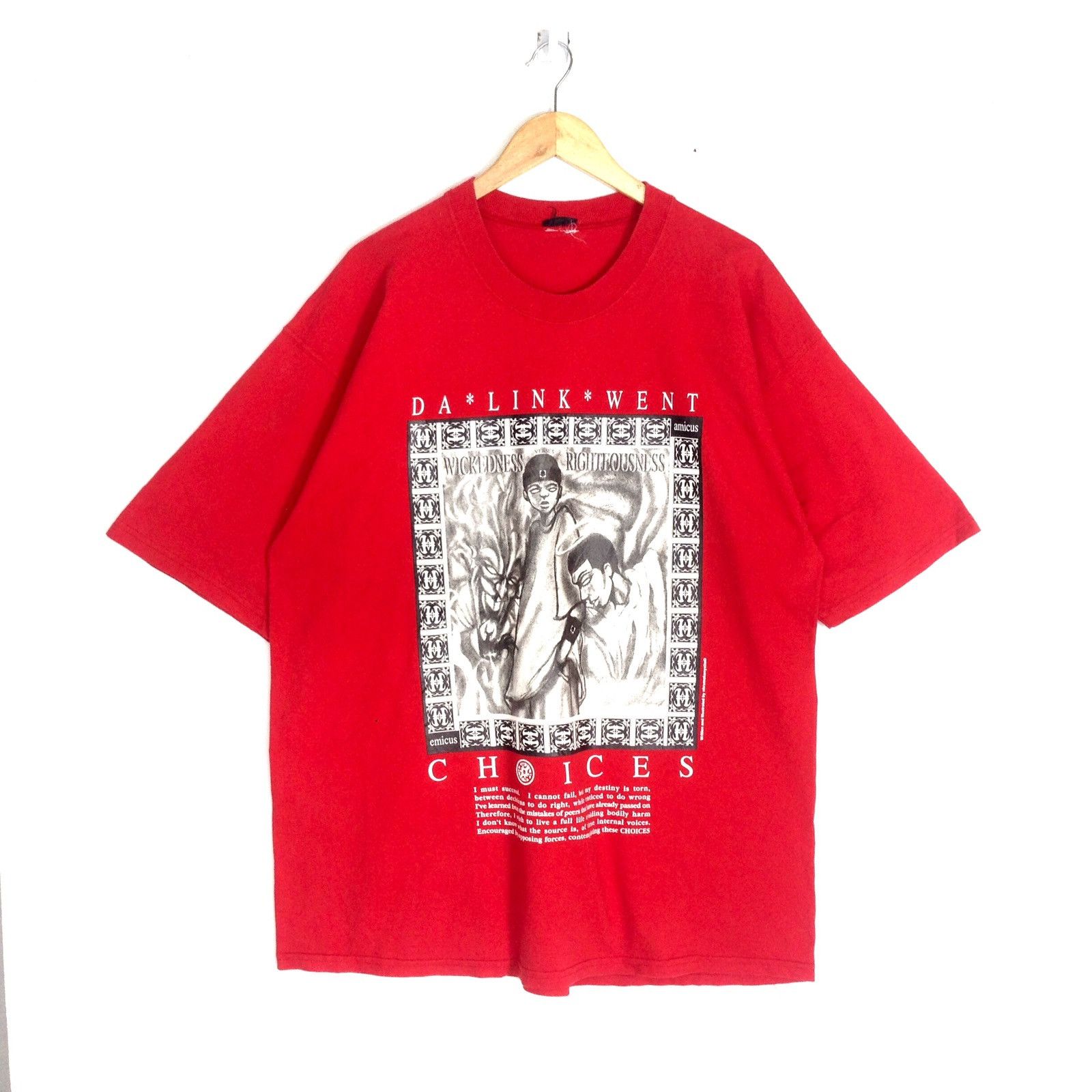 Japanese Brand × Vintage Vintage Da Link Went Streetwear Style Hip Hop T-shirt Size US XL / EU 56 / 4 - 1 Thumbnail