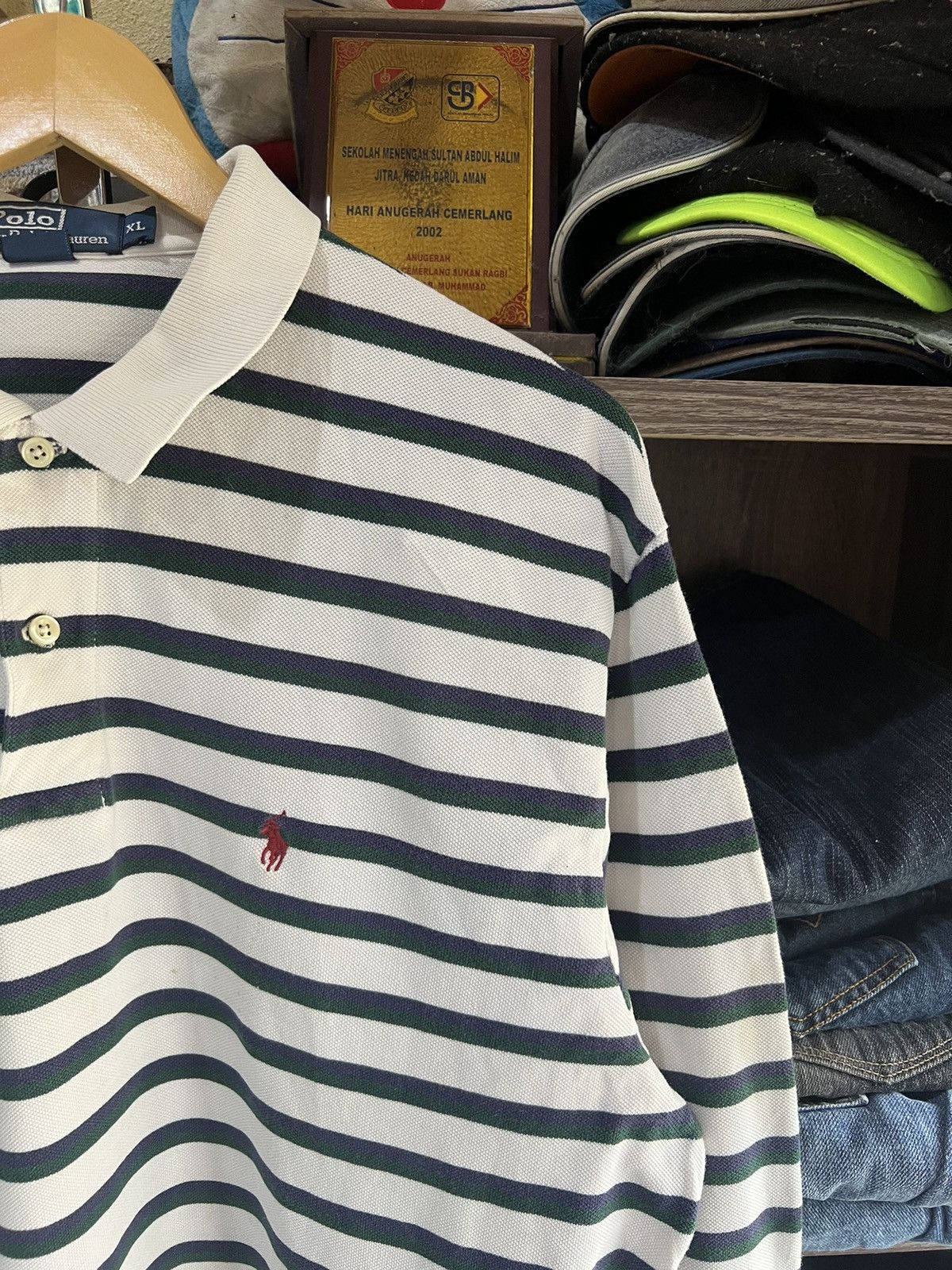 Polo Ralph Lauren 🔥Vintage Polo Ralph Lauren Stripe Long Sleeves Size US XL / EU 56 / 4 - 5 Thumbnail