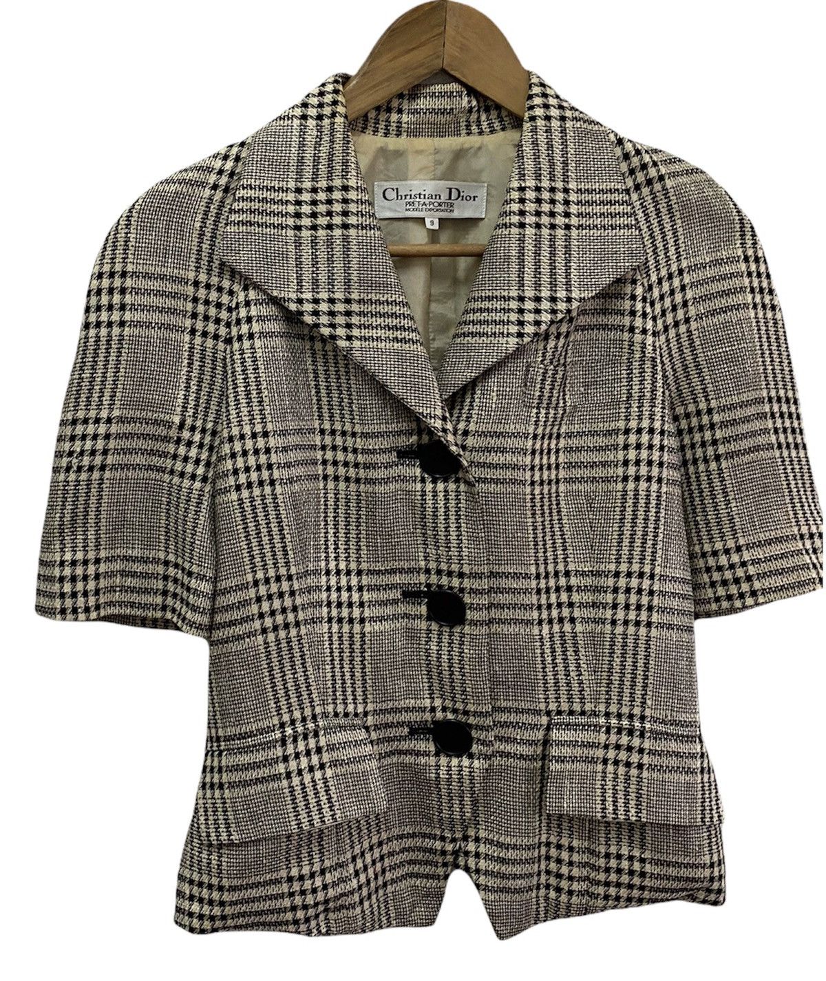 Christian Dior Monsieur 🔥Vintage Christian Dior Checked Short Sleeve Designer Coat Size US S / EU 44-46 / 1 - 3 Thumbnail