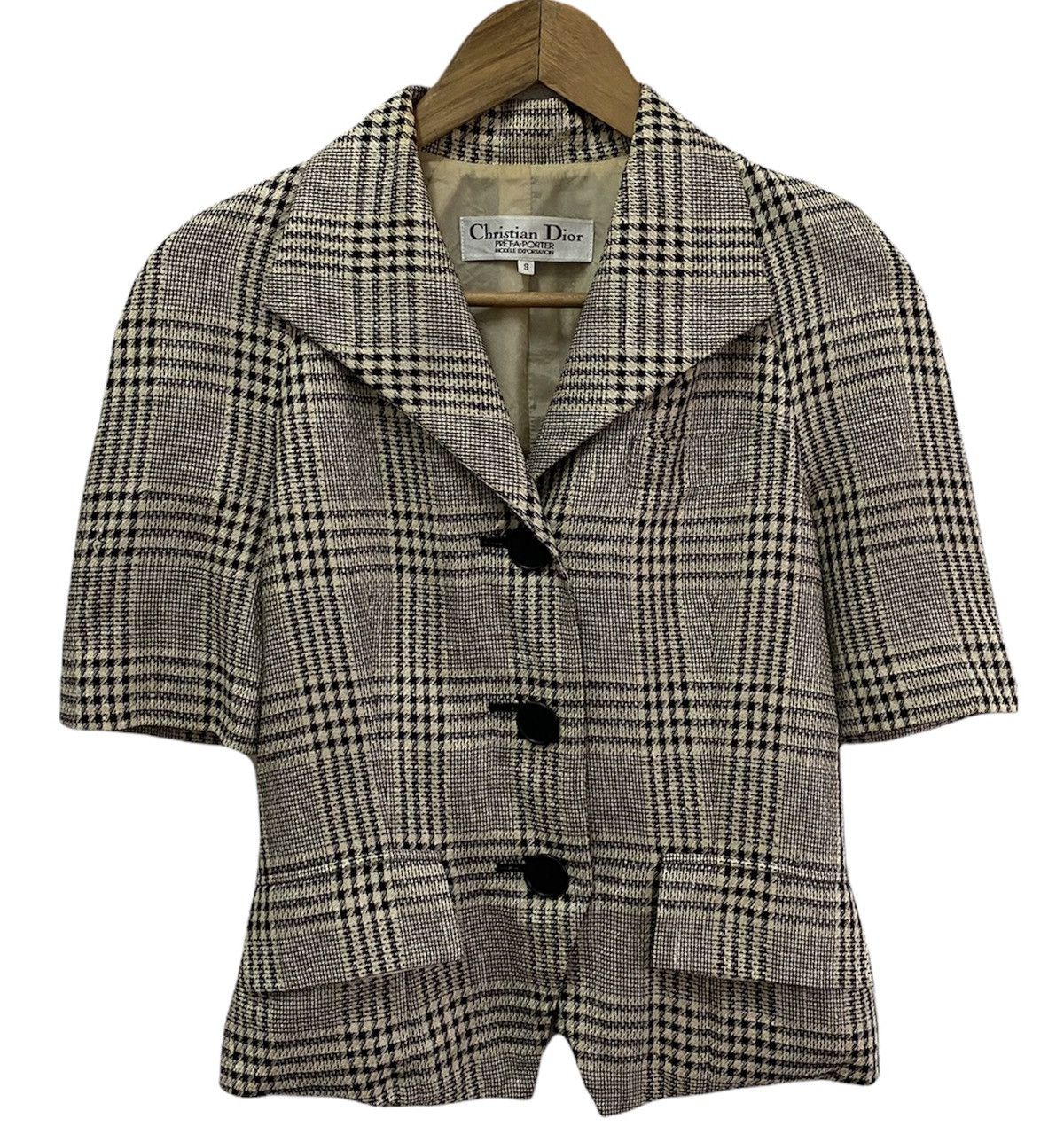 Christian Dior Monsieur 🔥Vintage Christian Dior Checked Short Sleeve Designer Coat Size US S / EU 44-46 / 1 - 1 Thumbnail