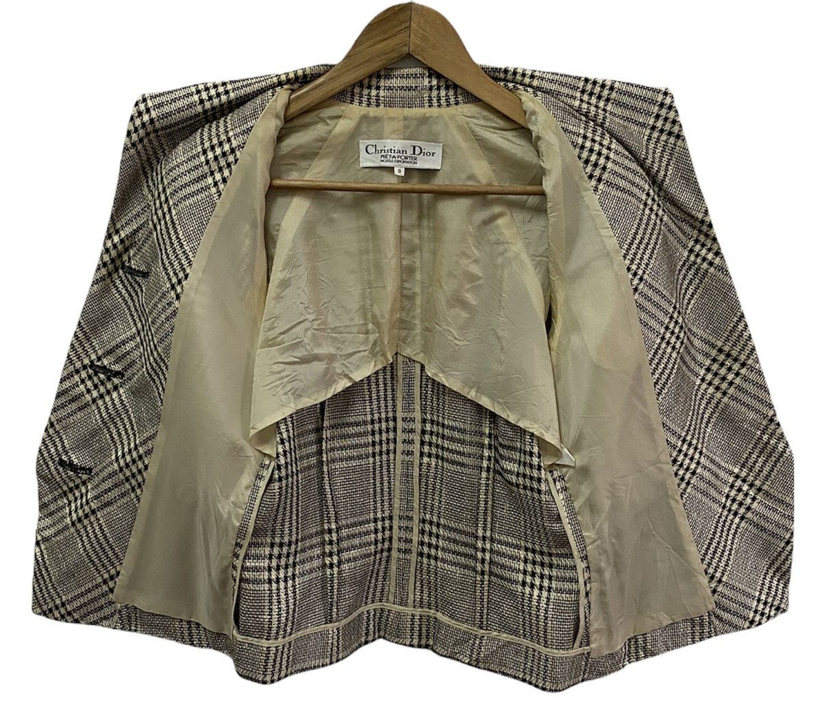 Christian Dior Monsieur 🔥Vintage Christian Dior Checked Short Sleeve Designer Coat Size US S / EU 44-46 / 1 - 5 Thumbnail