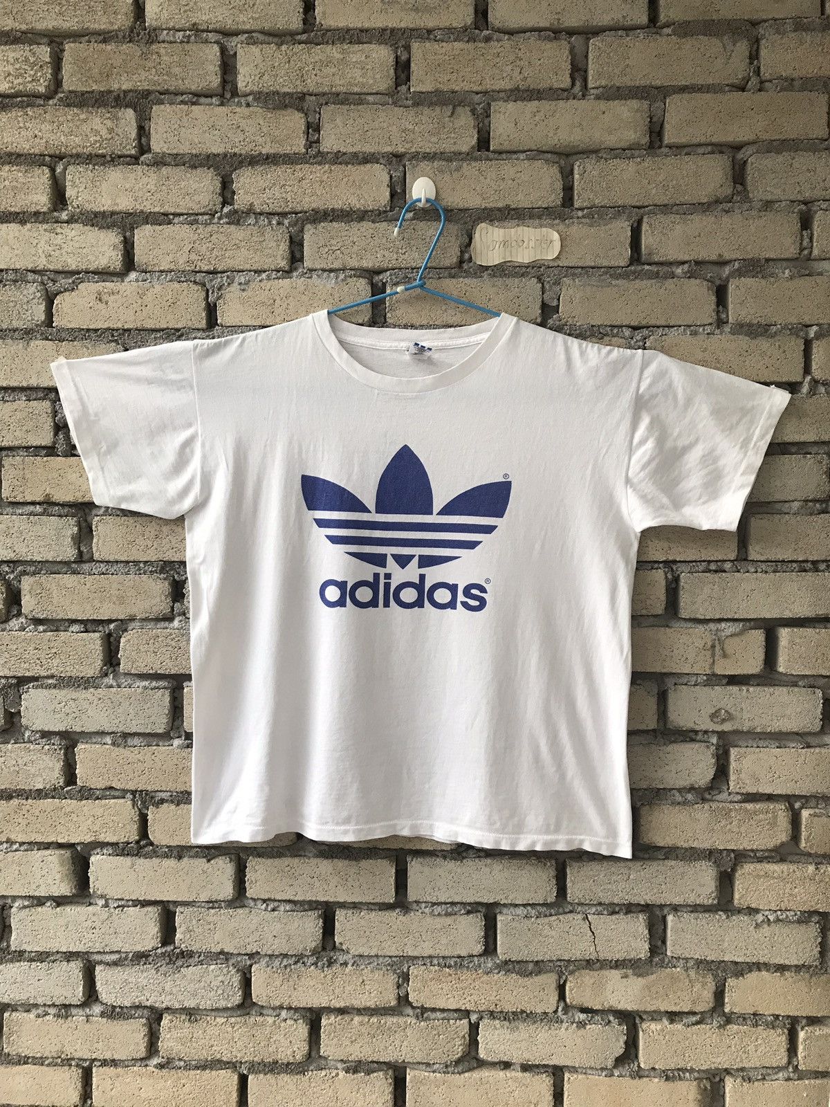 Adidas × Vintage Vintage 90s ADIDAS TREFOIL BIG LOGO FRONT/BACK MADE IN USA Size US L / EU 52-54 / 3 - 1 Thumbnail