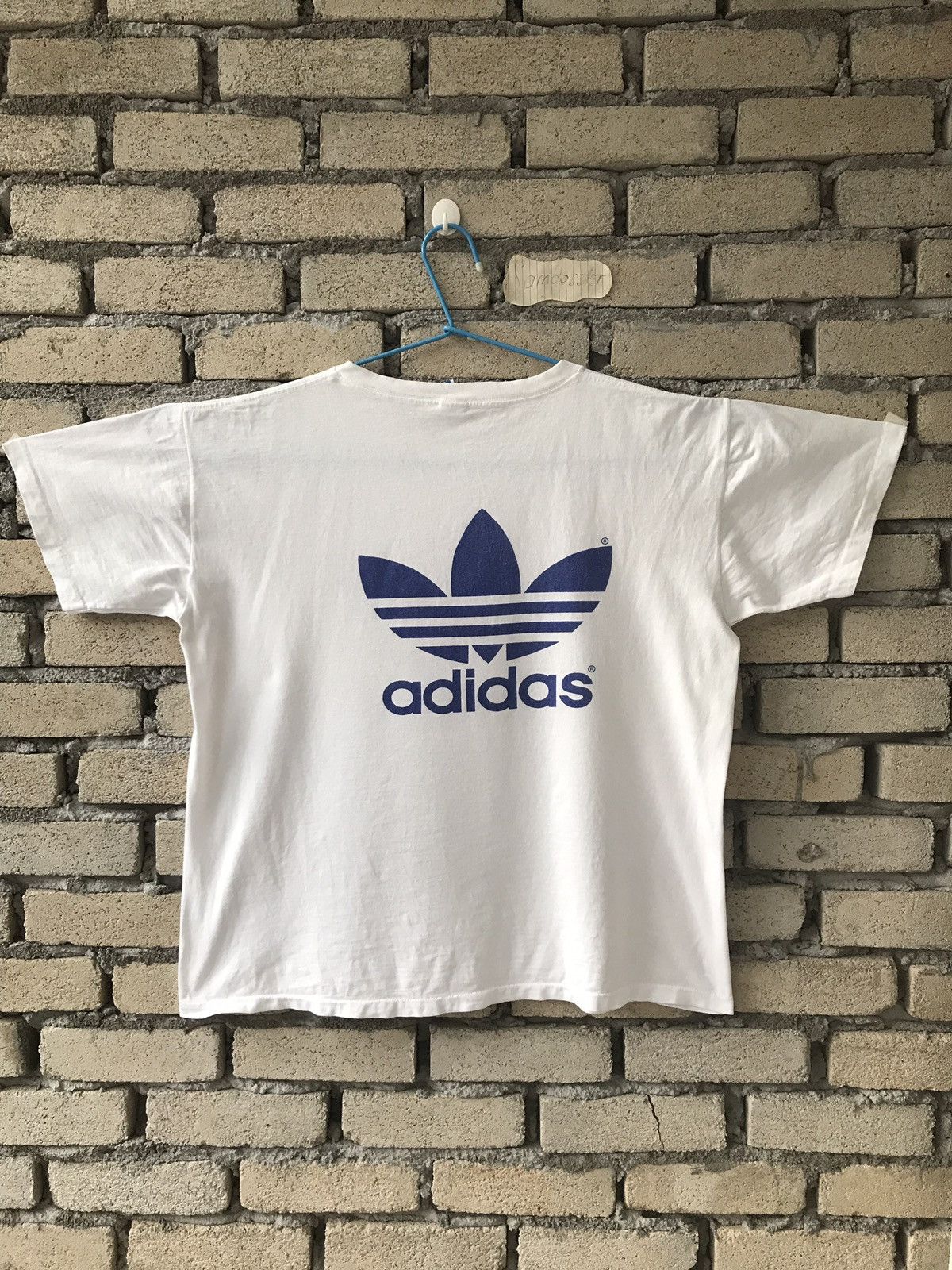 Adidas × Vintage Vintage 90s ADIDAS TREFOIL BIG LOGO FRONT/BACK MADE IN USA Size US L / EU 52-54 / 3 - 5 Thumbnail