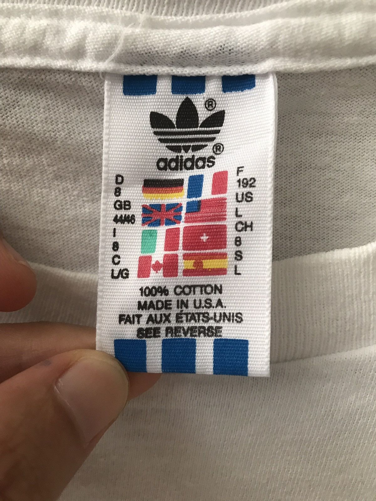Adidas × Vintage Vintage 90s ADIDAS TREFOIL BIG LOGO FRONT/BACK MADE IN USA Size US L / EU 52-54 / 3 - 3 Thumbnail