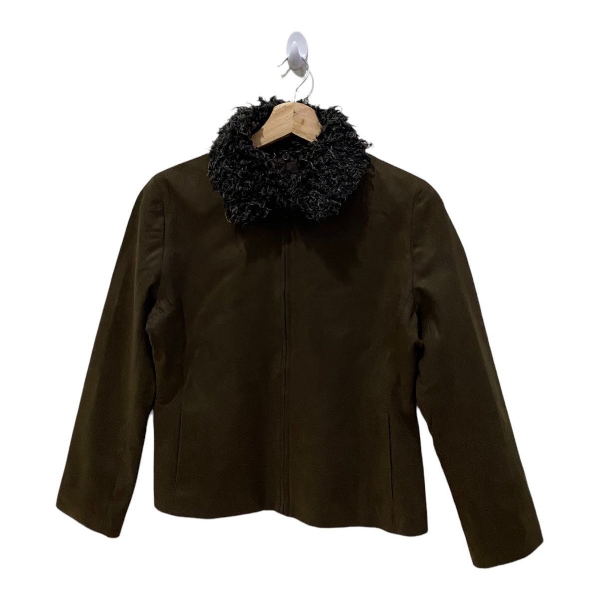 Yohji Yamamoto 🔥INED BY YOHJI YAMAMOTO BROWN FUR COLLAR SUEDE JACKET Size US XS / EU 42 / 0 - 6 Thumbnail
