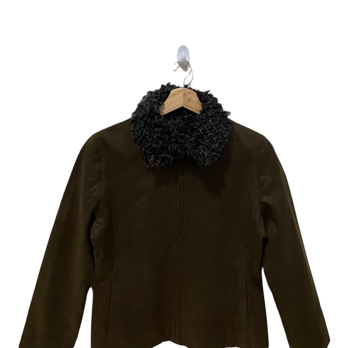 Yohji Yamamoto 🔥INED BY YOHJI YAMAMOTO BROWN FUR COLLAR SUEDE JACKET Size US XS / EU 42 / 0 - 7 Thumbnail
