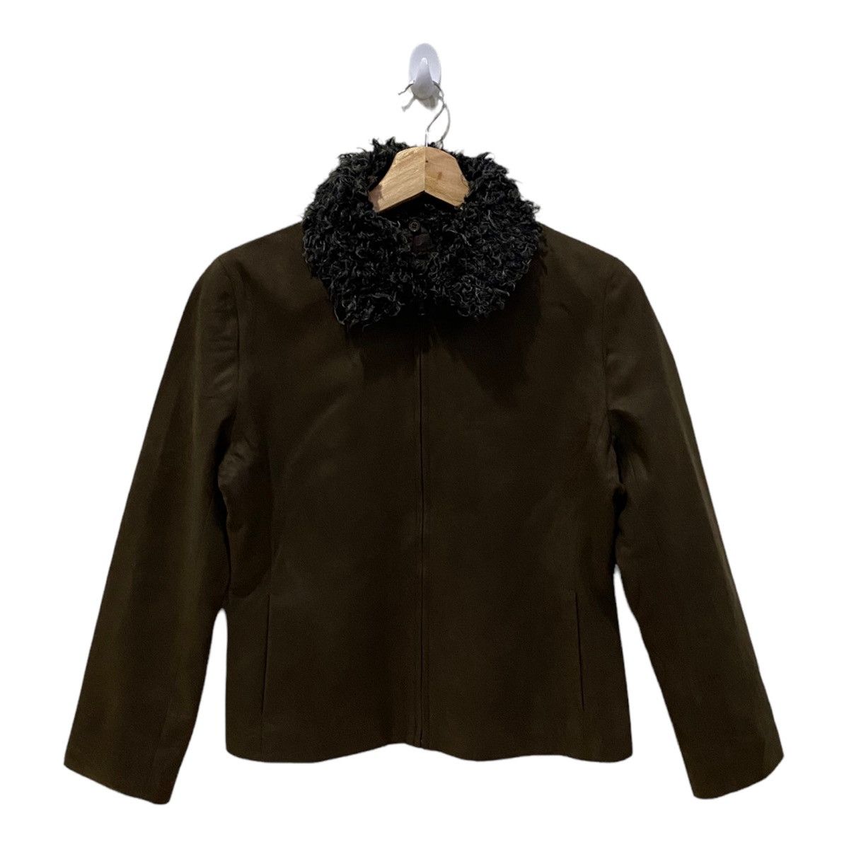 🔥INED BY YOHJI YAMAMOTO BROWN FUR COLLAR SUEDE JACKET