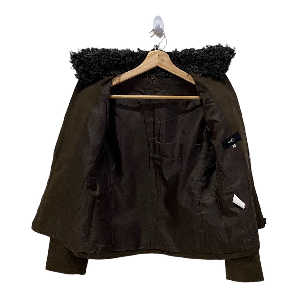 Yohji Yamamoto 🔥INED BY YOHJI YAMAMOTO BROWN FUR COLLAR SUEDE JACKET Size US XS / EU 42 / 0 - 3 Thumbnail