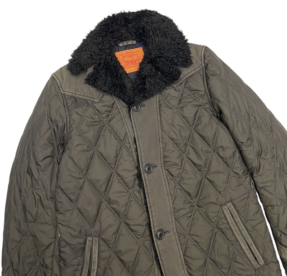 Levi's × Levi's Vintage Clothing LEVIS STRAUSS CO QUILTED PUFFER SHERPA COLLAR COAT Size US M / EU 48-50 / 2 - 4 Thumbnail
