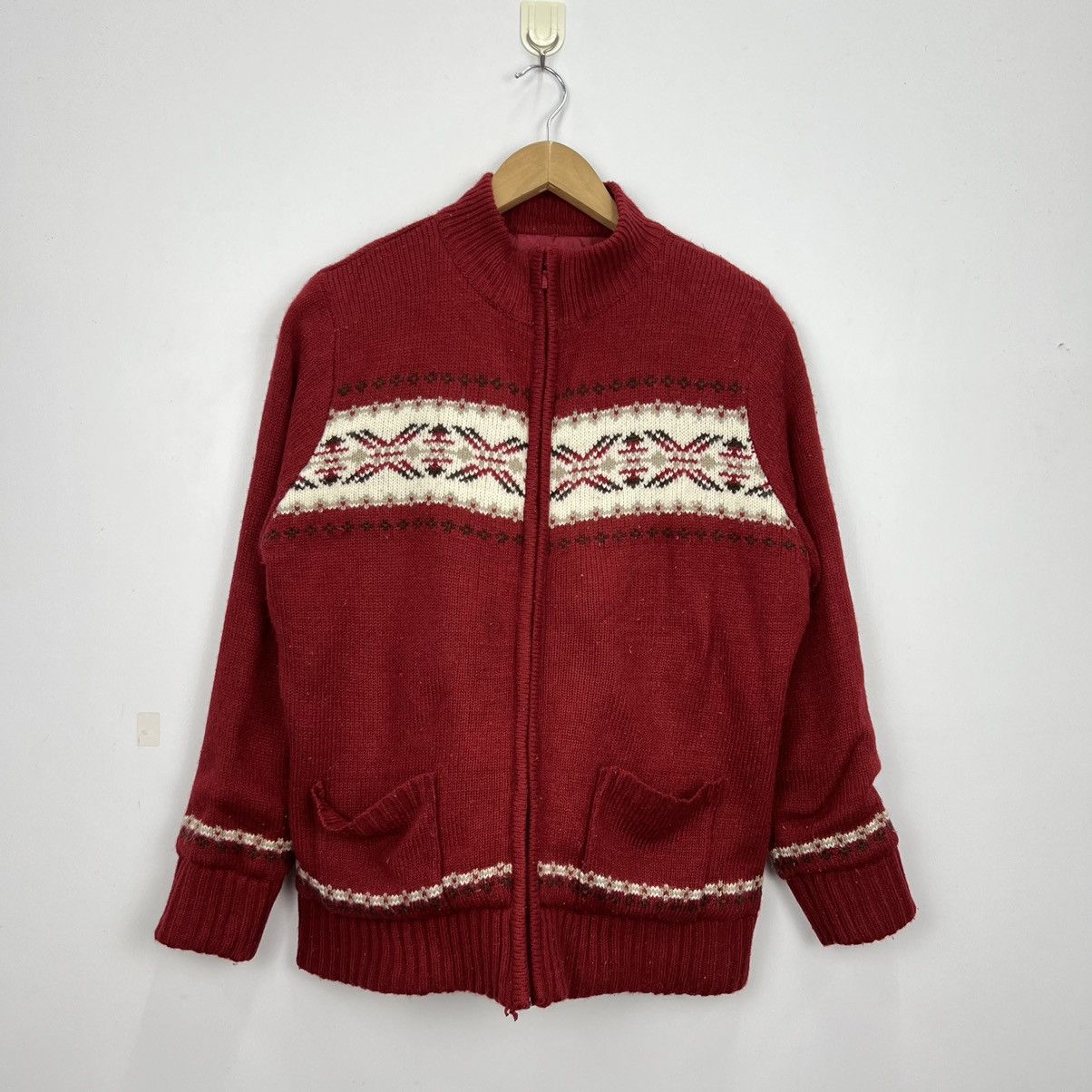Japanese Brand Vintage 90s Sweatshirt Cardigan Navajo Aztec J0031 Size US M / EU 48-50 / 2 - 1 Thumbnail