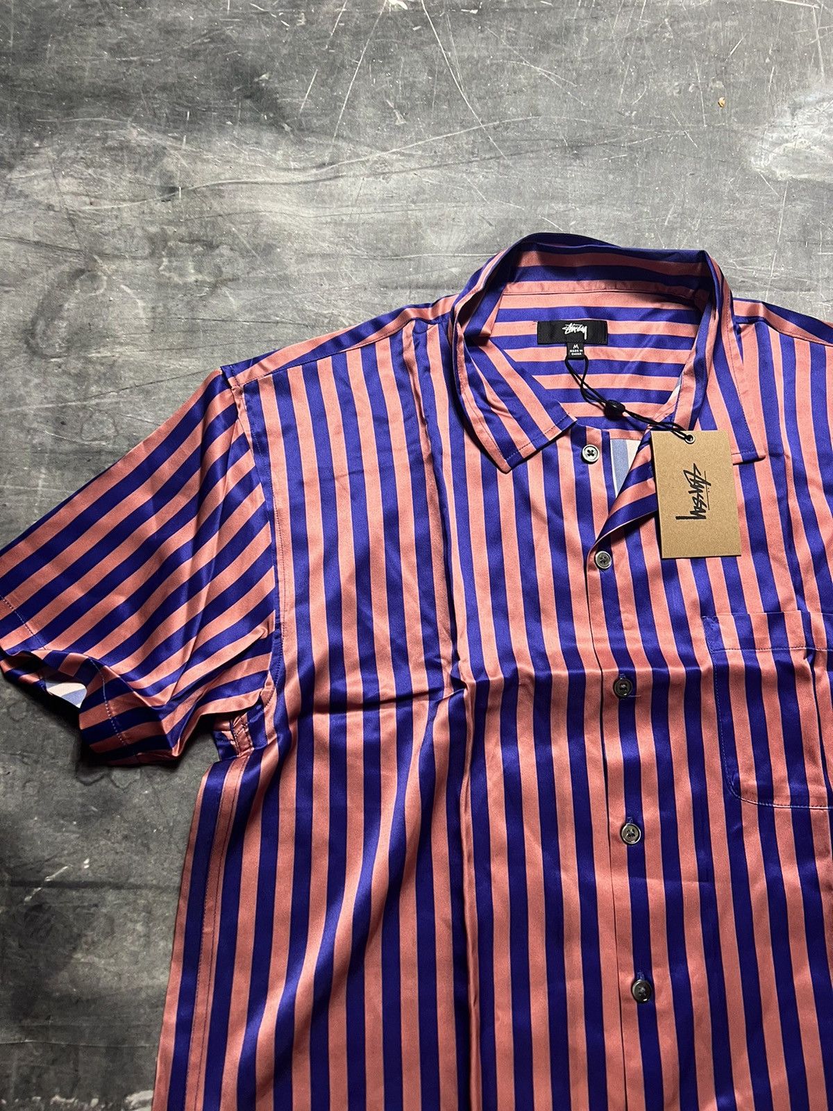 Stussy Stussy Silk Striped Button Up Shirt | Grailed