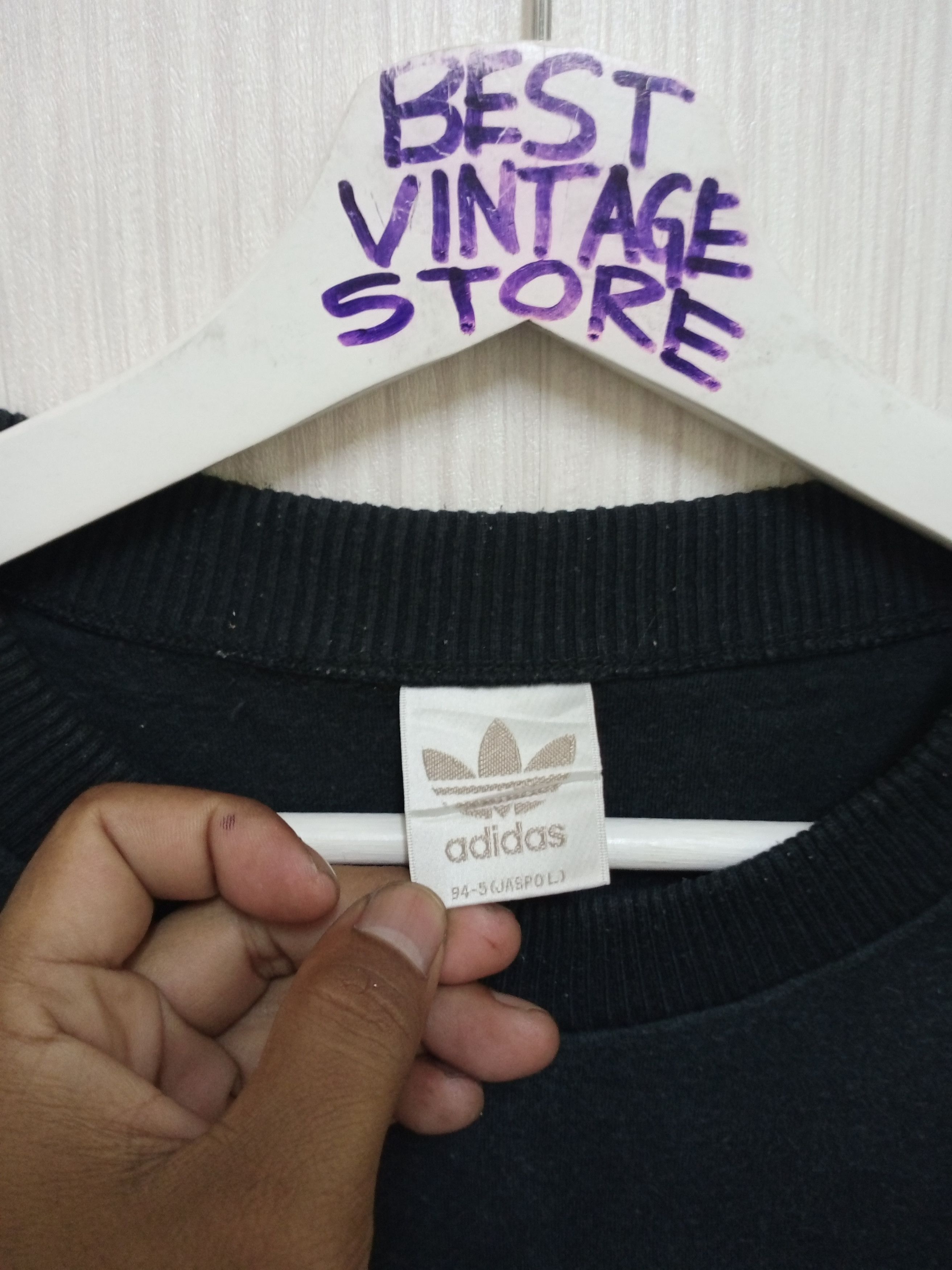 Adidas × Vintage 90s Vintage Adidas Multicolour Logo Sweatshirt Size US L / EU 52-54 / 3 - 3 Thumbnail