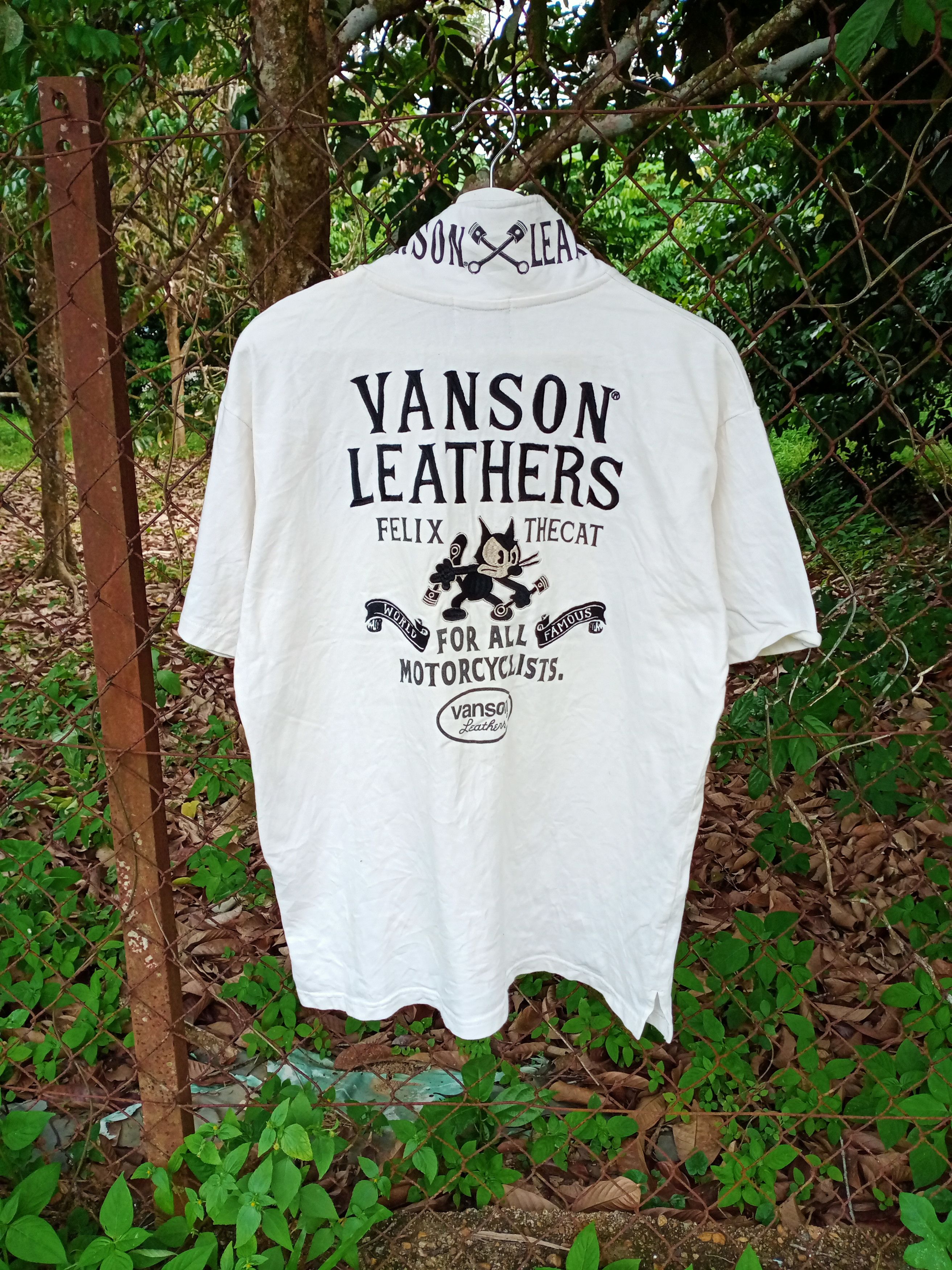 Vanson Leathers Vintage Vanson Leathers Felix The Cat Polo Shirt Size US L / EU 52-54 / 3 - 1 Thumbnail