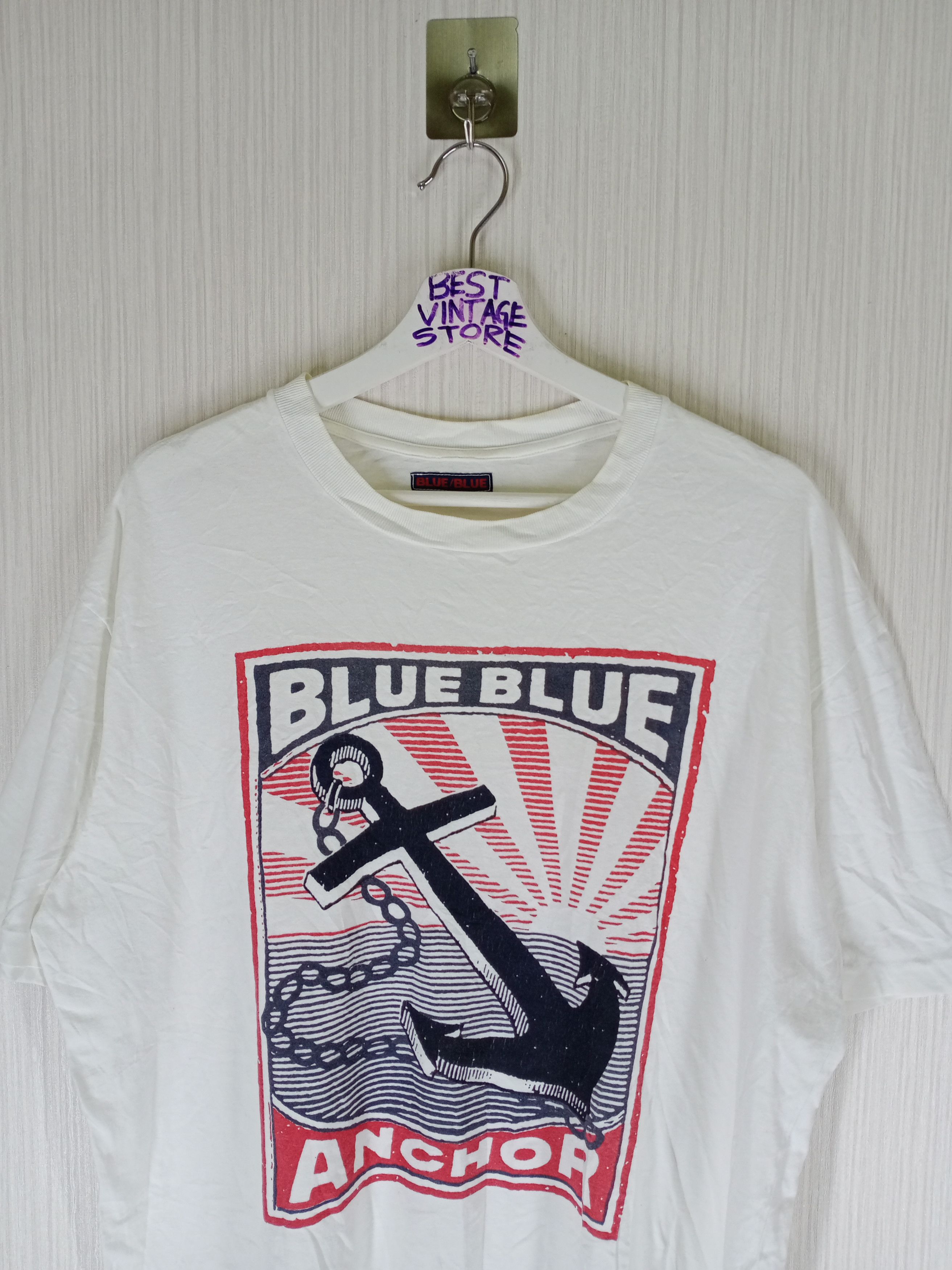 Blue Blue Japan Vintage 90s BLUE BLUE ANCHOR tshirt Size US XL / EU 56 / 4 - 2 Thumbnail
