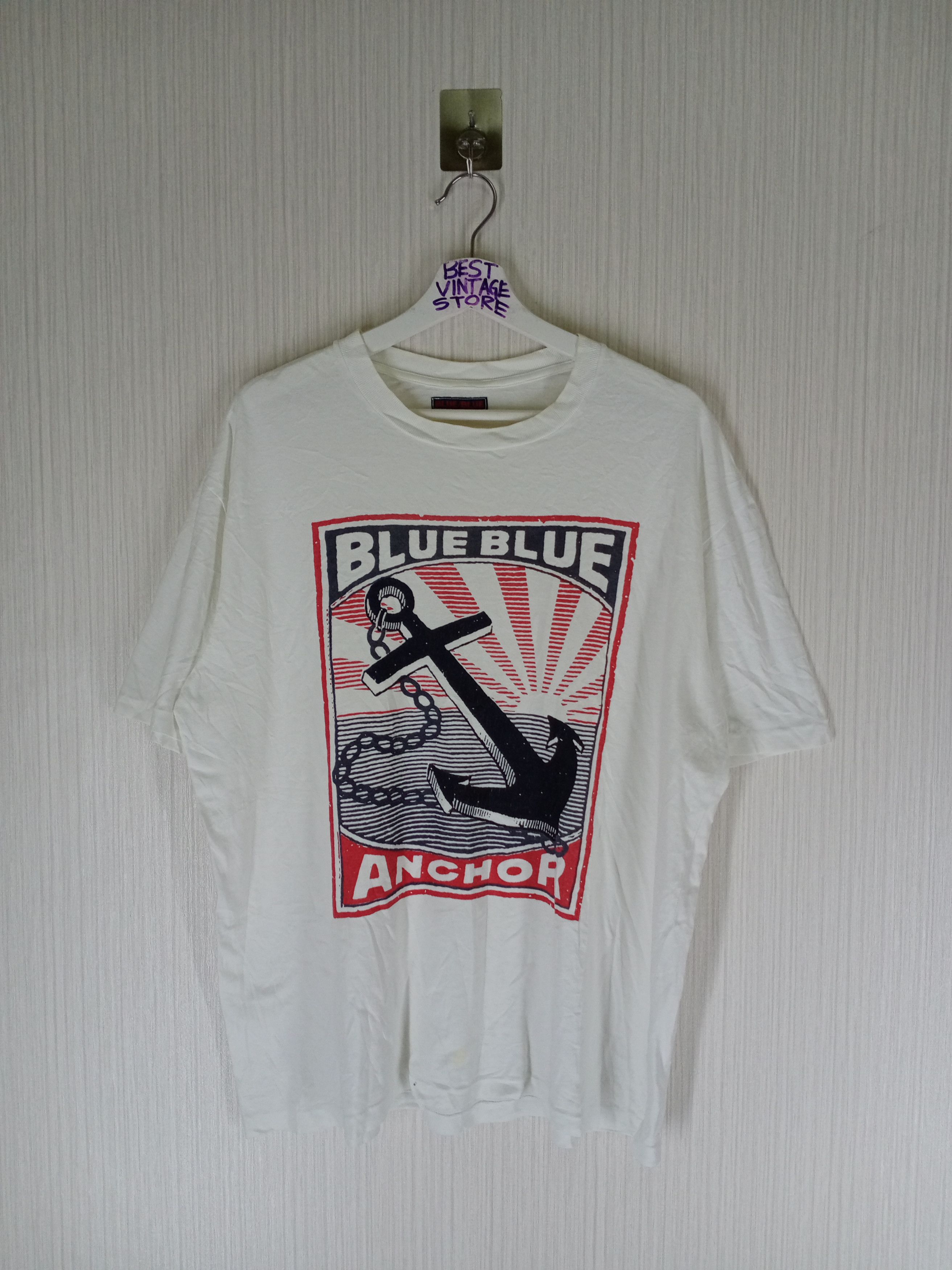 Blue Blue Japan Vintage 90s BLUE BLUE ANCHOR tshirt Size US XL / EU 56 / 4 - 1 Thumbnail