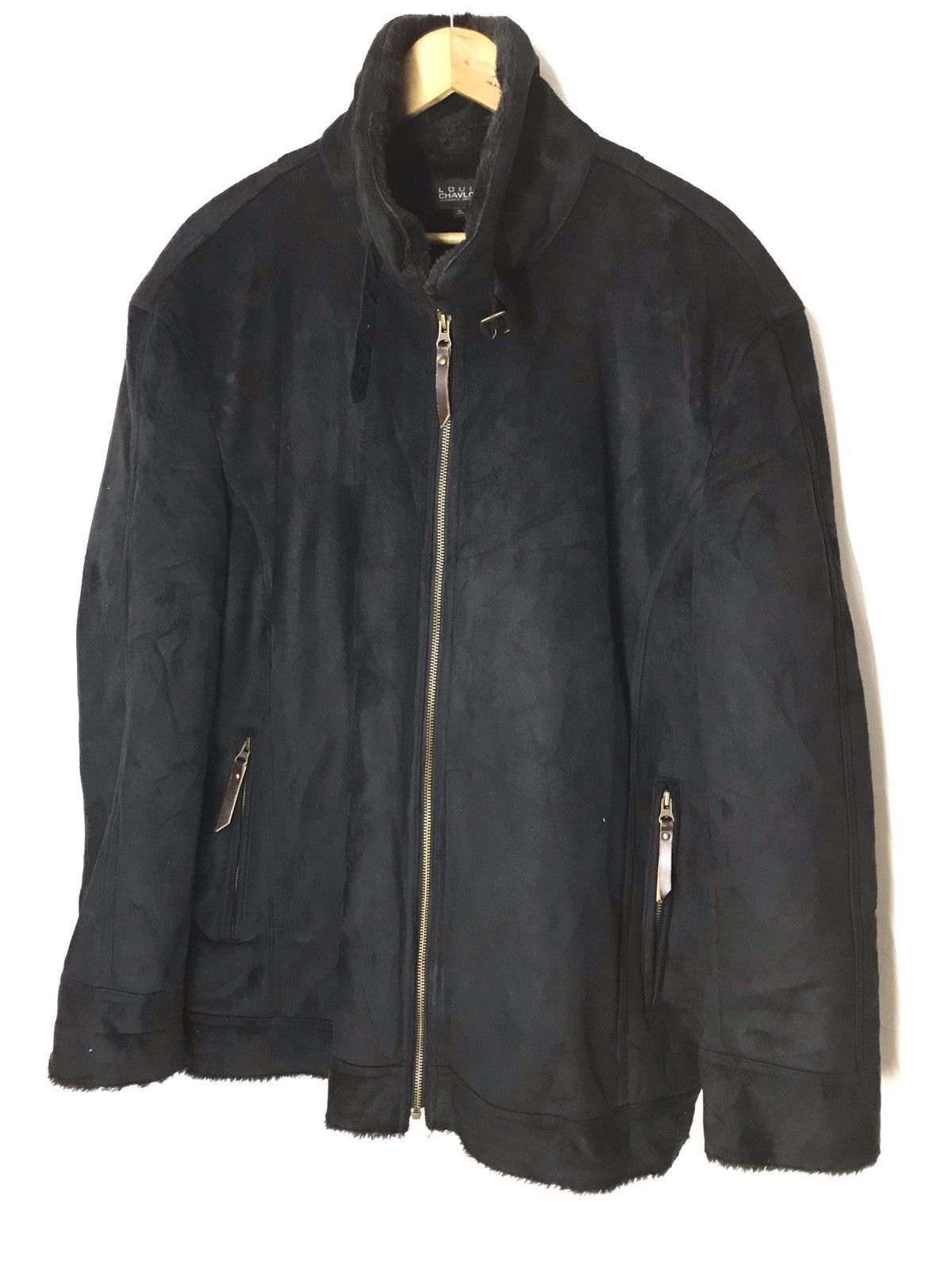 Designer Oversized Louis Chavlon Black Sheepskin Coat Jacket Size US XXL / EU 58 / 5 - 2 Thumbnail