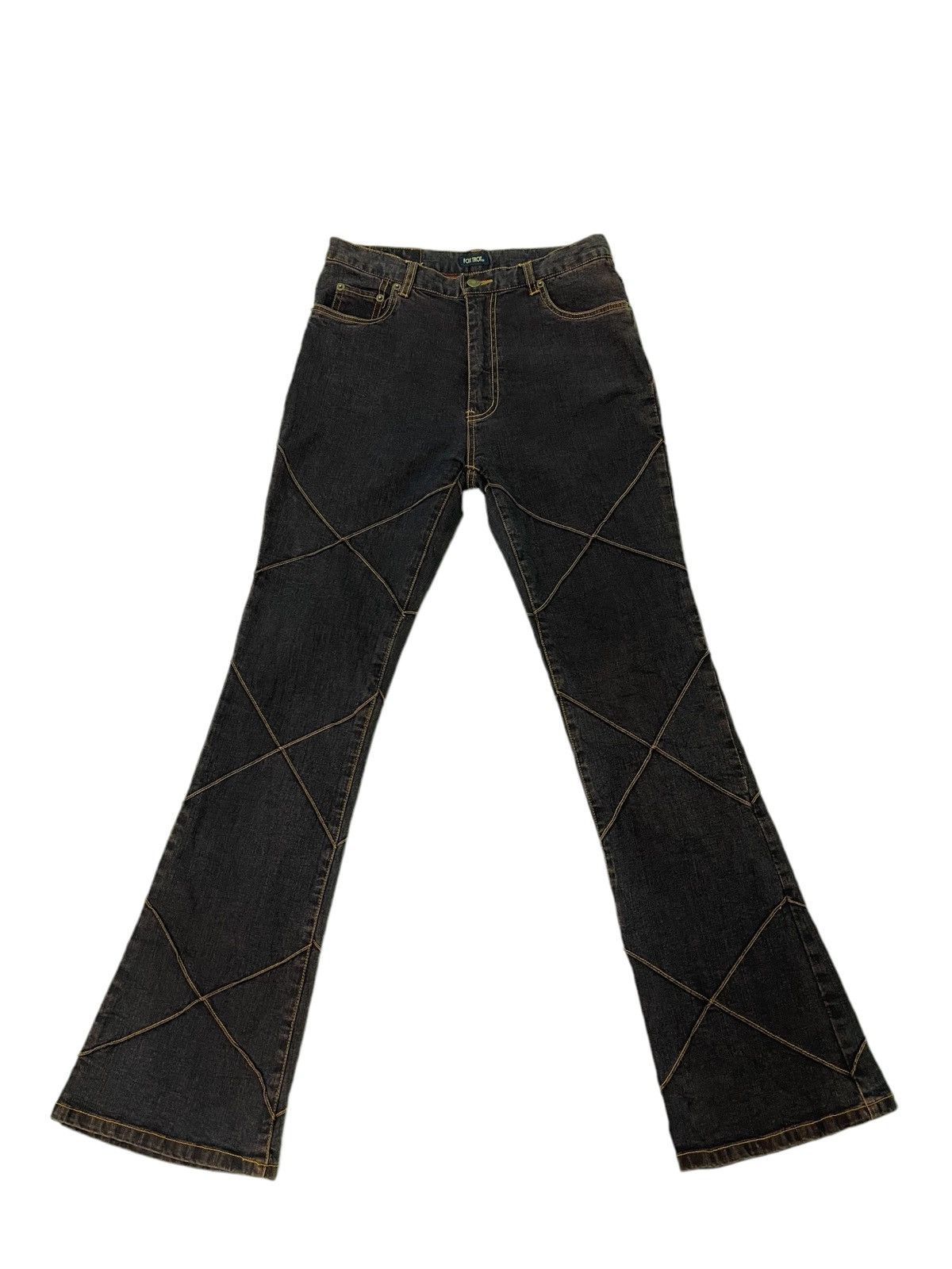 Japanese Brand Flare Jeans Fox Trot Stretch Denim Hagi Style Boot Cut 1🟦4 Size US 29 - 2 Thumbnail