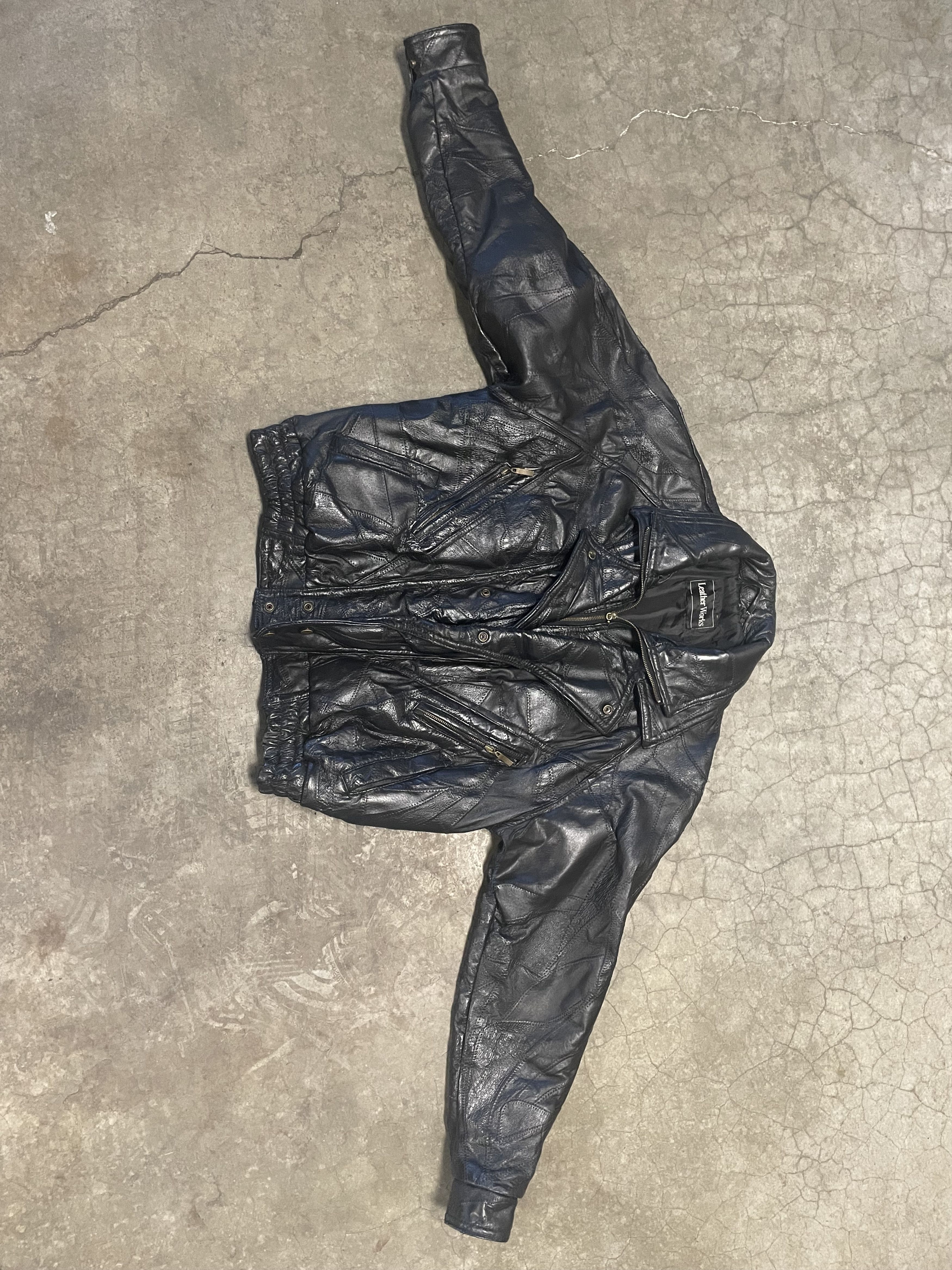 Patchwork leather, retro coat!