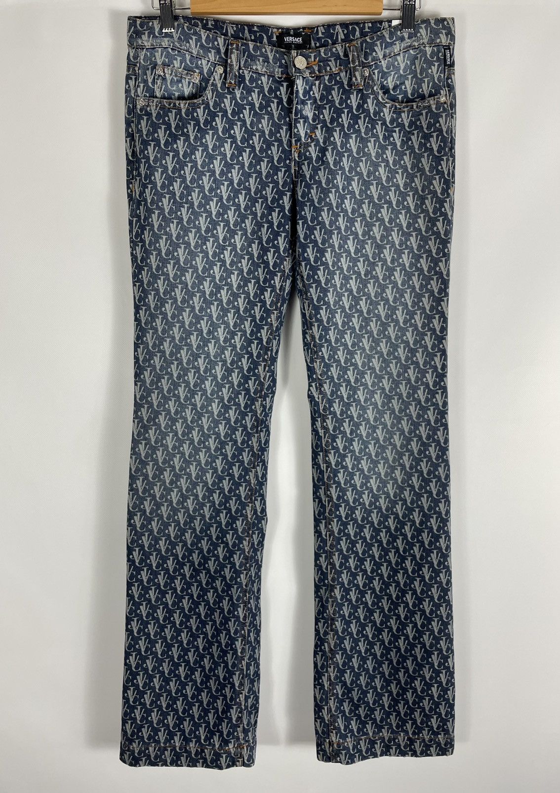 Versace × Versace Jeans Couture Versace All Over Print Monogram Jacquard Denim Pants Size US 30 / EU 46 - 1 Thumbnail