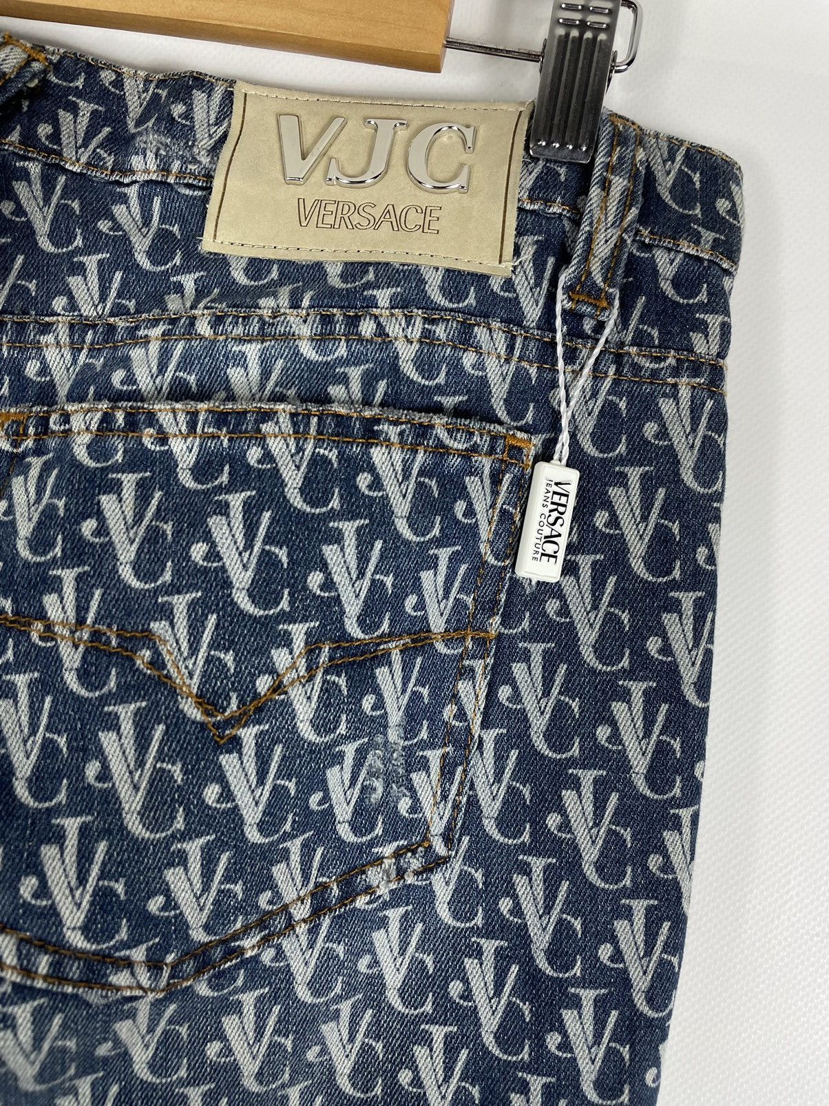 Versace × Versace Jeans Couture Versace All Over Print Monogram Jacquard Denim Pants Size US 30 / EU 46 - 5 Thumbnail