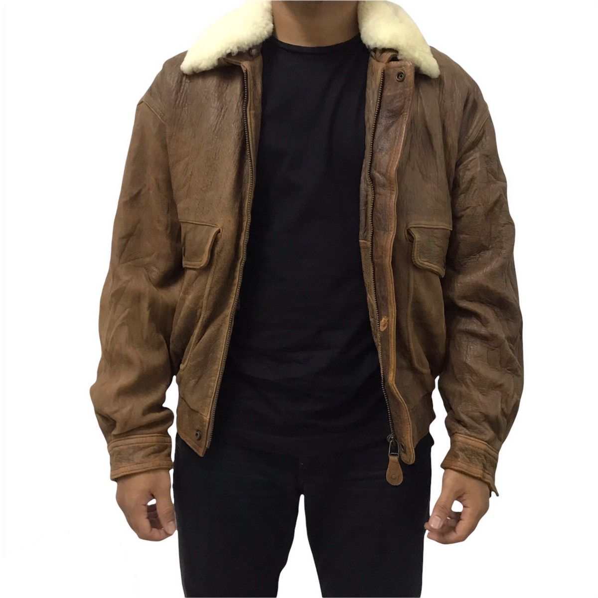 Vintage Vintage Brixton Leather Flying Jacket Size US L / EU 52-54 / 3 - 2 Thumbnail
