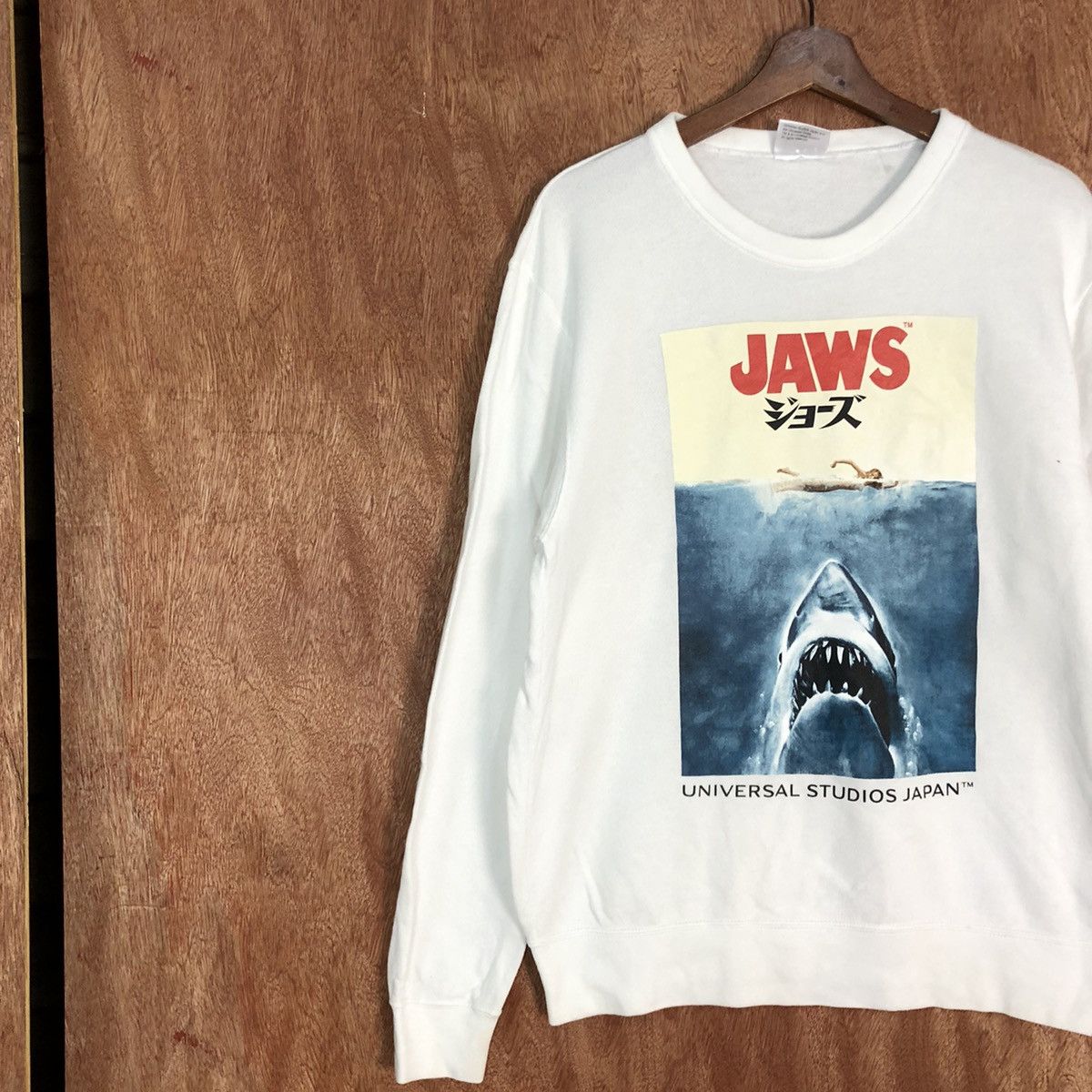 Japanese Brand Jaws movie universal studio japan White Sweatshirt #c864 Size US M / EU 48-50 / 2 - 7 Thumbnail