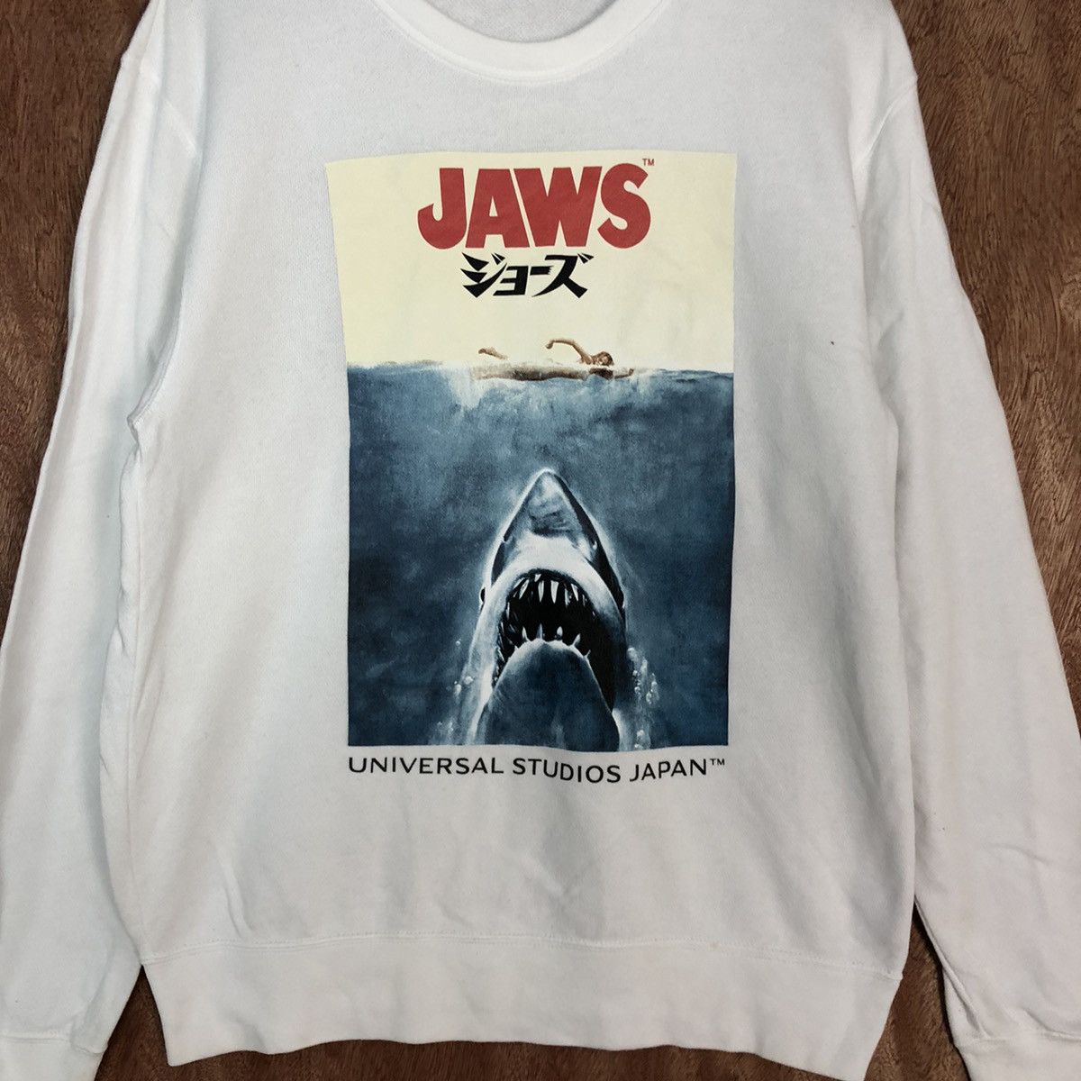 Japanese Brand Jaws movie universal studio japan White Sweatshirt #c864 Size US M / EU 48-50 / 2 - 8 Thumbnail