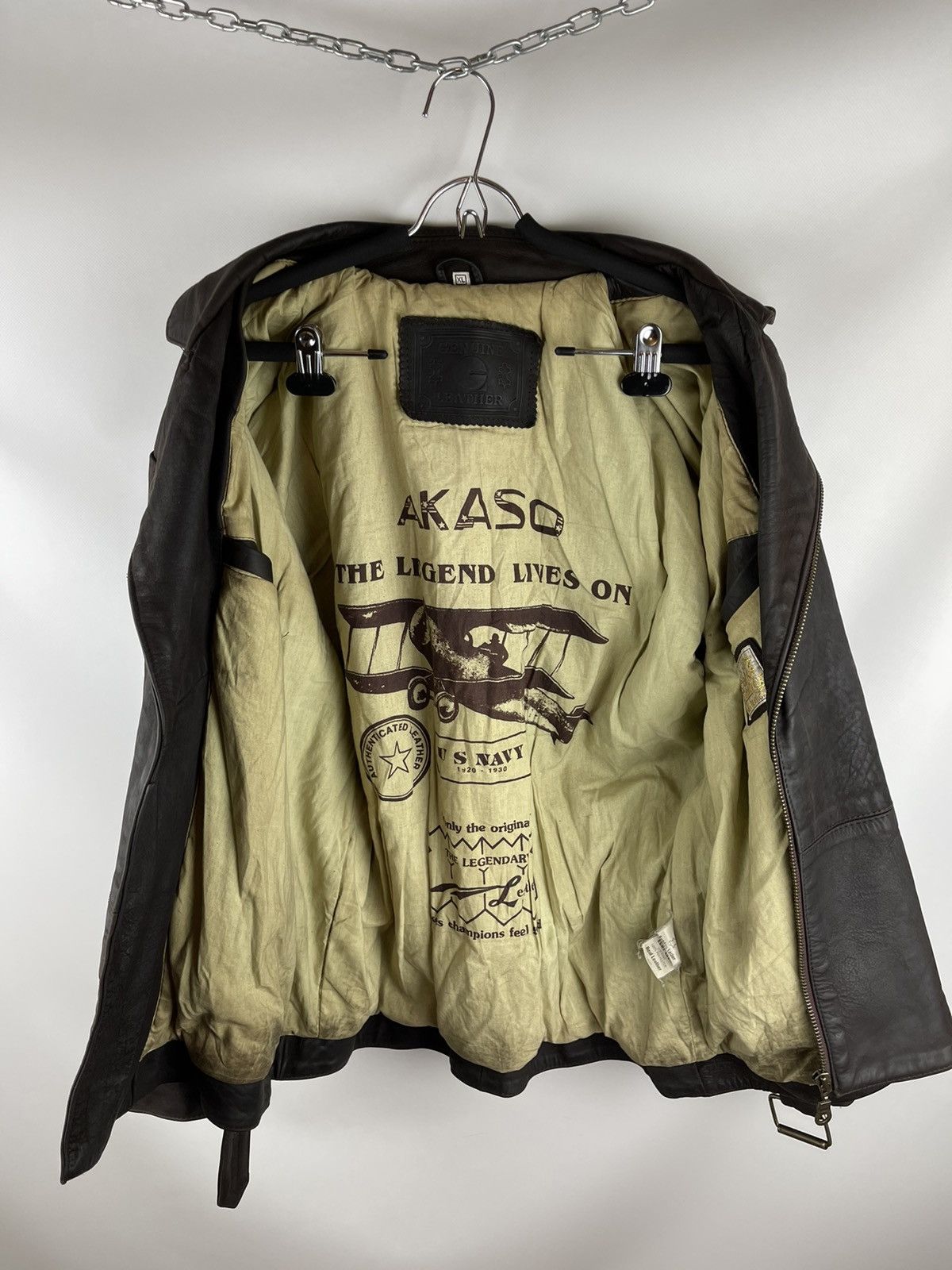Vintage Akaso vintage 80s 90s military very rare genuine leather Size US XL / EU 56 / 4 - 2 Thumbnail