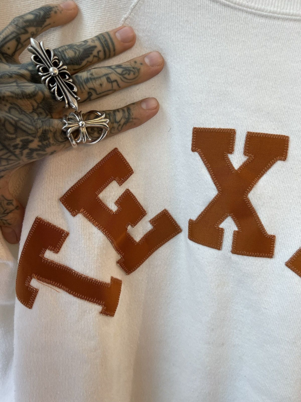 Vintage Vintage THRASHES Huge Spell Out TEXAS SWEATER SHIRT Size US XL / EU 56 / 4 - 3 Thumbnail