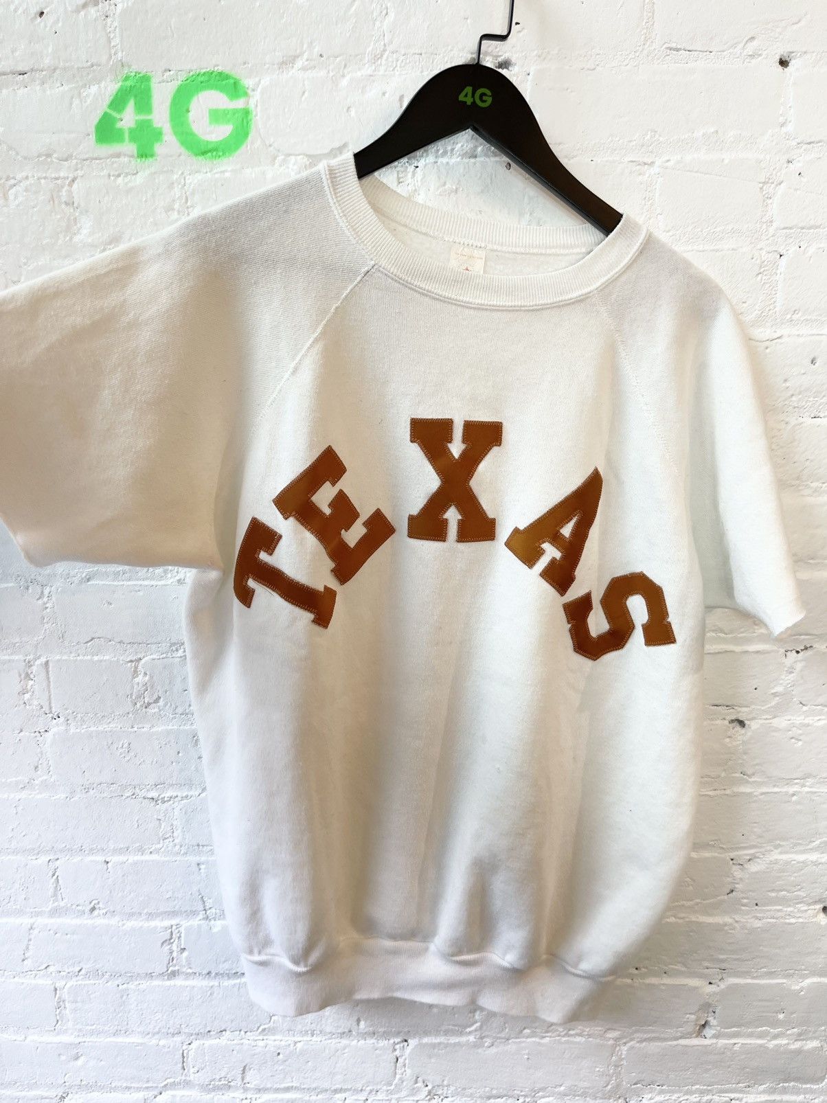 image of Vintage Thrashes Huge Spell Out Texas Sweater Shirt in White, Men's (Size XL)