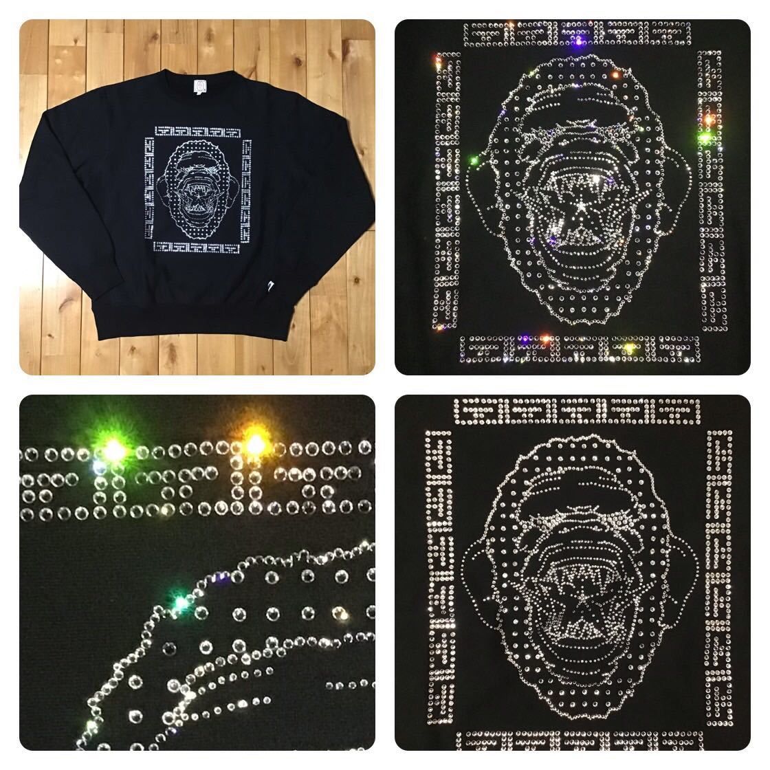 Bape × Nigo × Swarovski BAPE Swarovski Great Ape sweat shirt a bathing ape NIGO Size US S / EU 44-46 / 1 - 1 Thumbnail