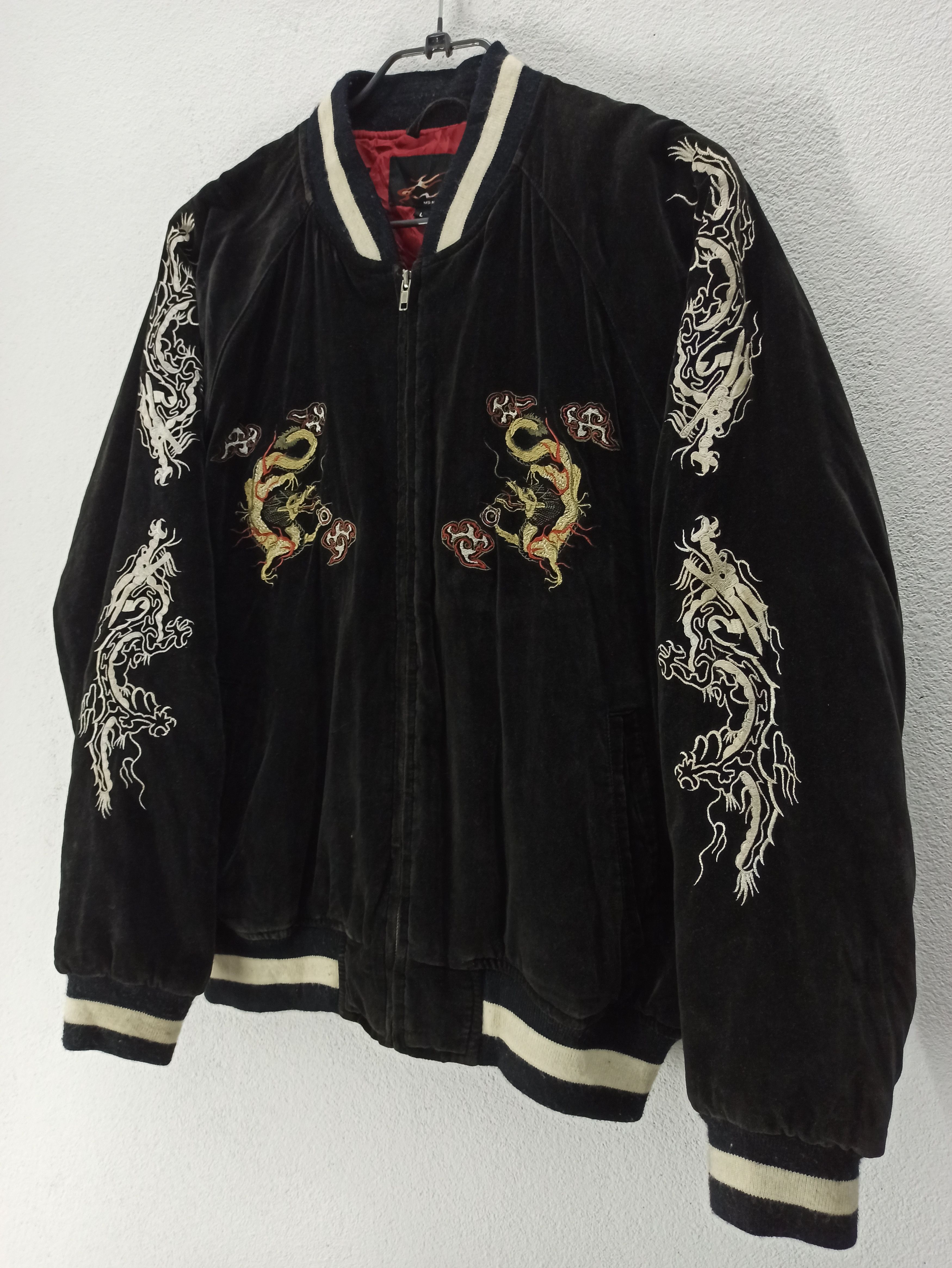Japanese Brand "Yokosuka Japan" Velvet Sukajan Embroidered Dragon Size US L / EU 52-54 / 3 - 3 Thumbnail