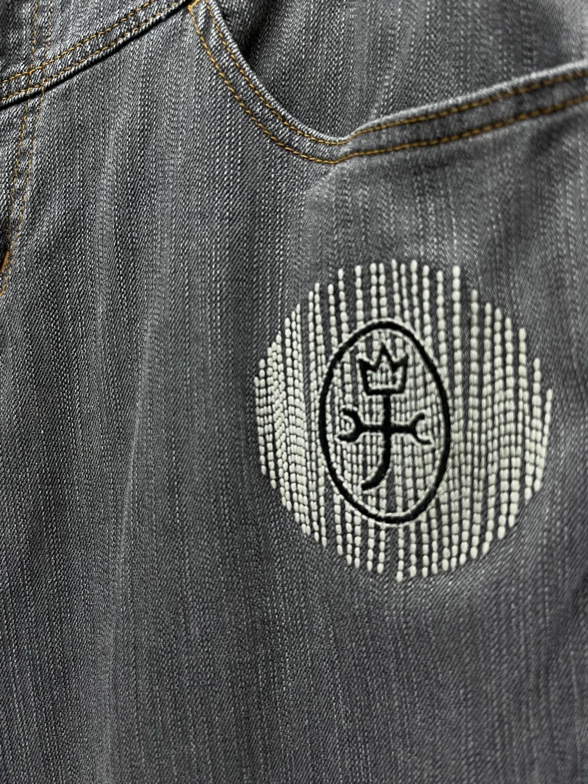 Art Comes First Vtg JC DE CASTELBAJAC Embroidery Pop Town Stretch Denim Size US 32 / EU 48 - 6 Thumbnail