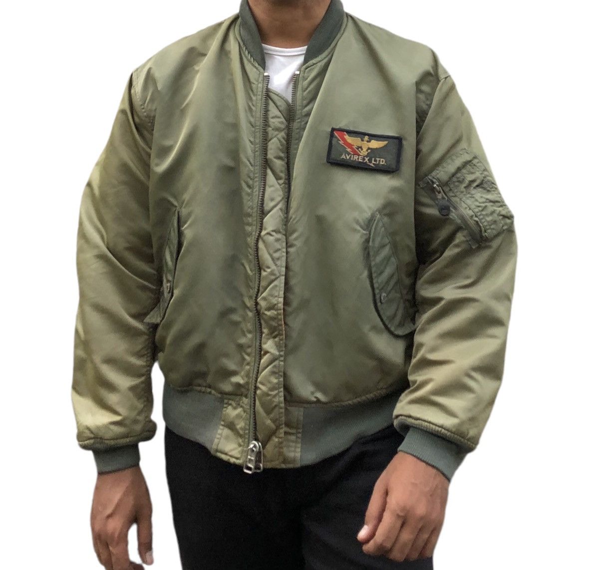 image of Vintage Avirex Intermediate Ma-1 Flyer Man Season Jacket in Green Season, Men's (Size Small)
