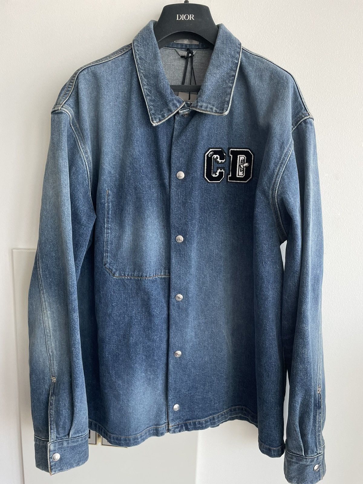 Image of $2,500 Super Runway Dior X Kenny Scharf Jacket in Denim, Men's (Size 2XL)