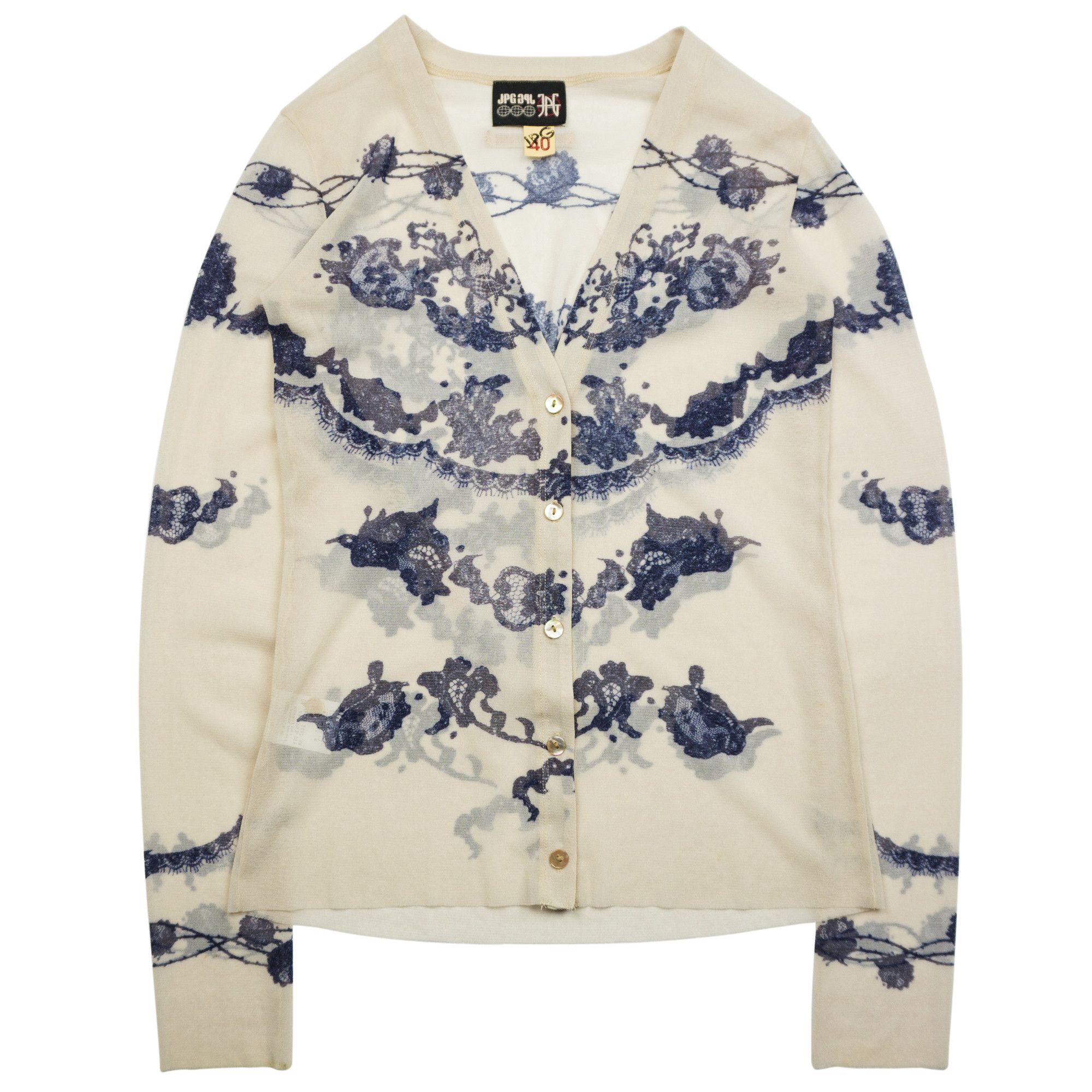 Jean Paul Gaultier Jean Paul Gaultier '90s Mesh Cardigan Size US S / EU 44-46 / 1 - 1 Thumbnail