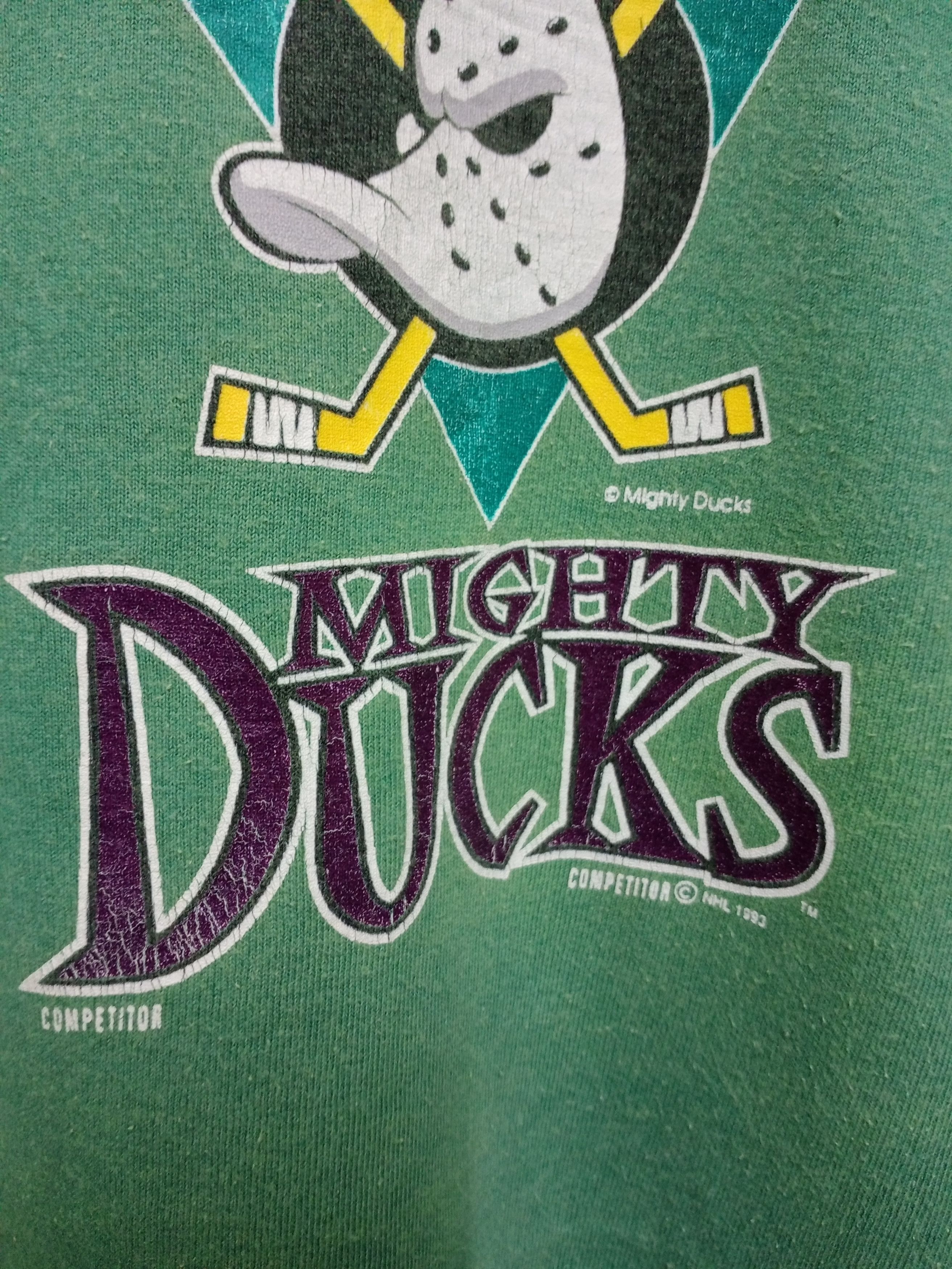 NHL Vintage 90s Mighty Ducks Hockey Tshirt Size US L / EU 52-54 / 3 - 8 Thumbnail
