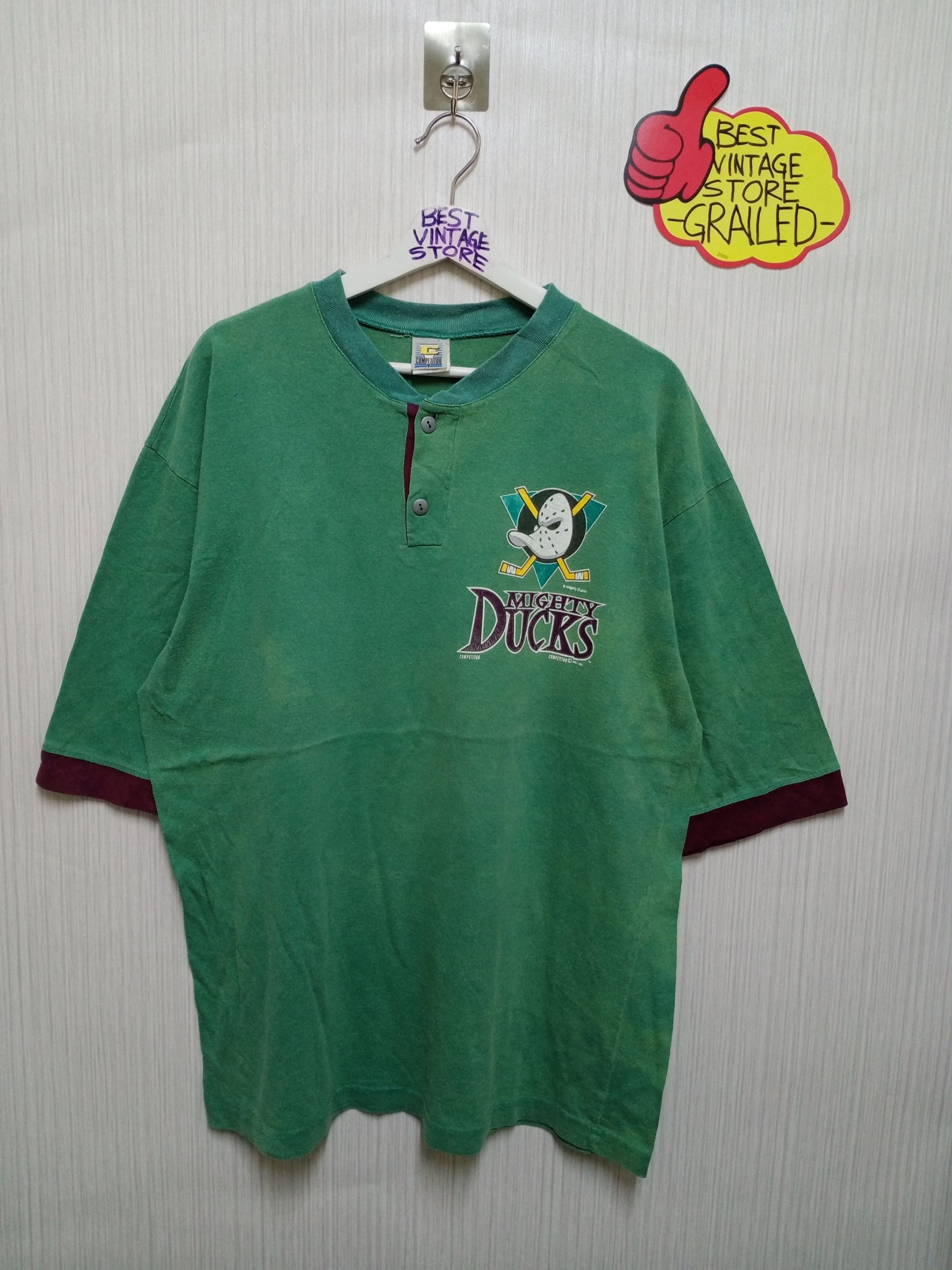 NHL Vintage 90s Mighty Ducks Hockey Tshirt Size US L / EU 52-54 / 3 - 2 Thumbnail