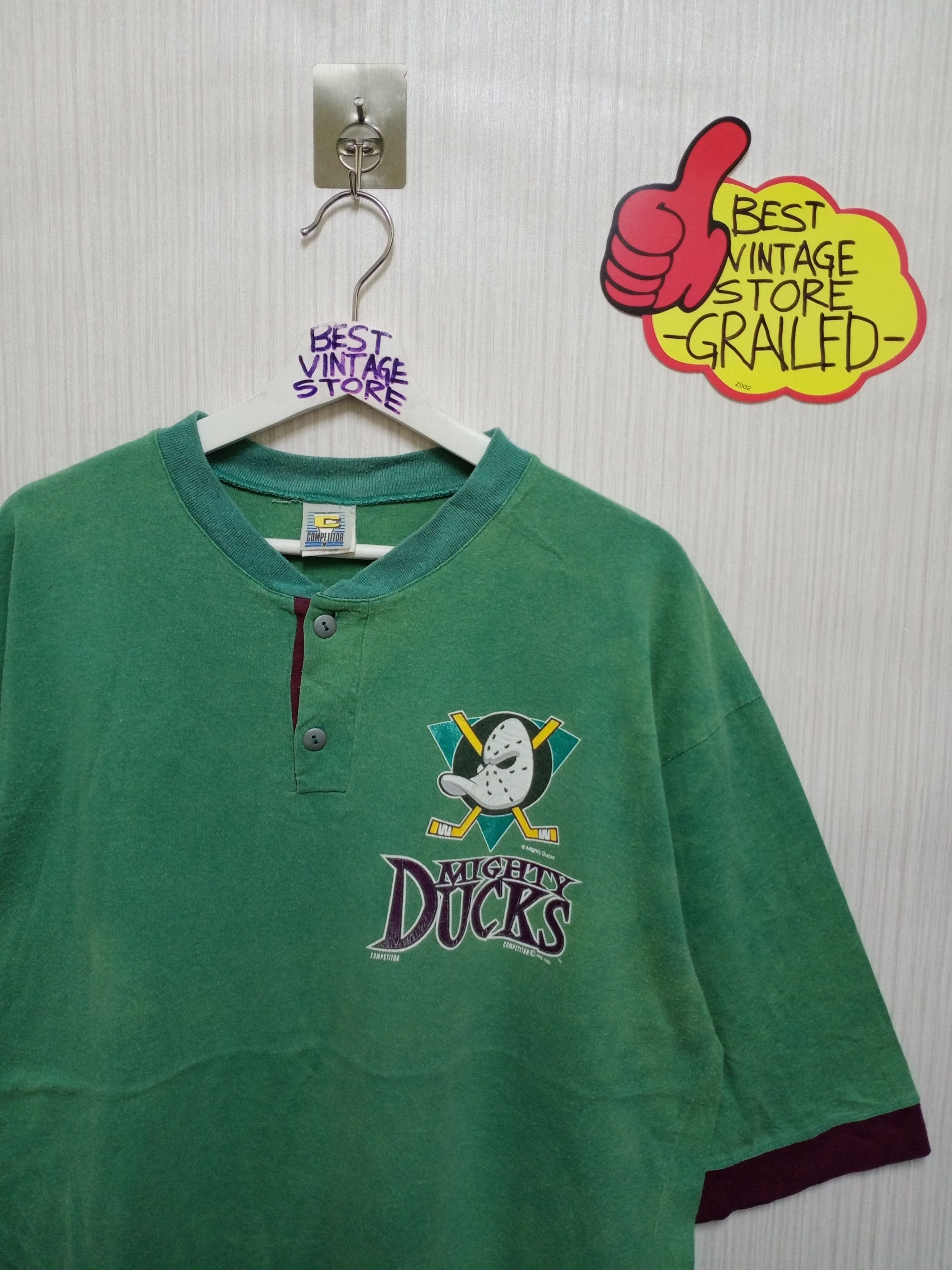 NHL Vintage 90s Mighty Ducks Hockey Tshirt Size US L / EU 52-54 / 3 - 1 Thumbnail