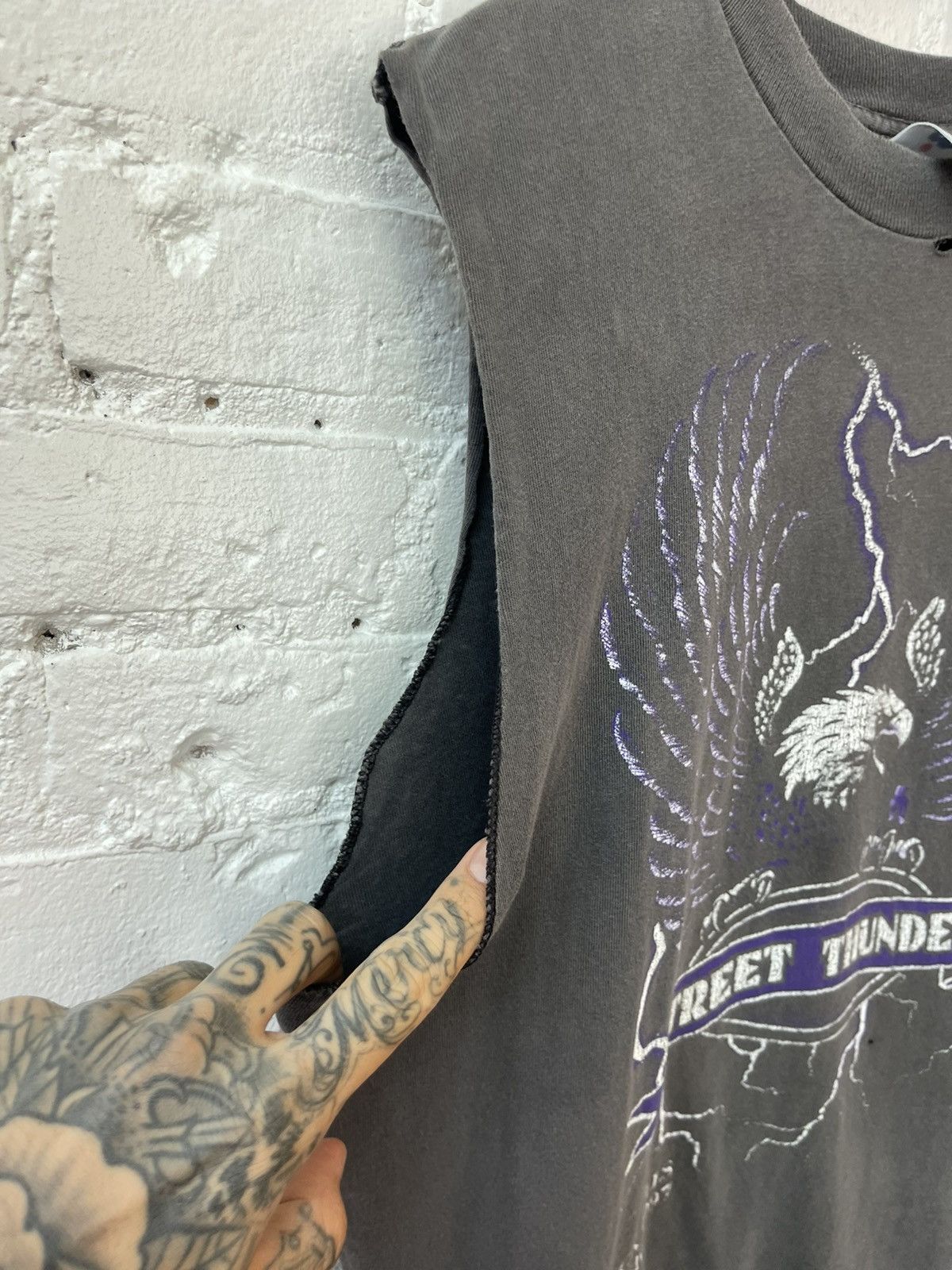 Harley Davidson × Vintage Vintage THRASHED Harley Davidson STREET THUNDER TANK SHIRT Size US XL / EU 56 / 4 - 6 Thumbnail