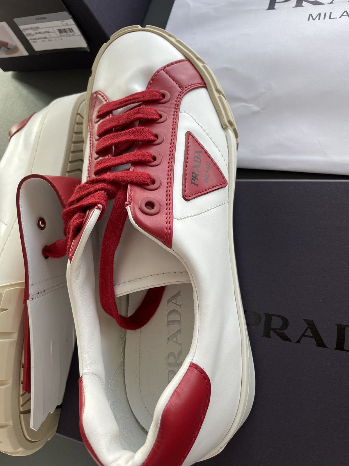 Prada Rare Super Limited Edition Runway Prada Logo Leather shoes Size US 10 / EU 43 - 5 Thumbnail