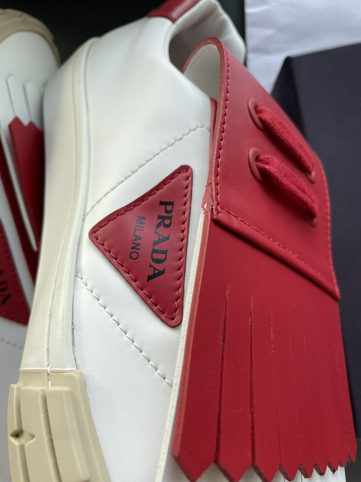 Prada Rare Super Limited Edition Runway Prada Logo Leather shoes Size US 10 / EU 43 - 4 Thumbnail
