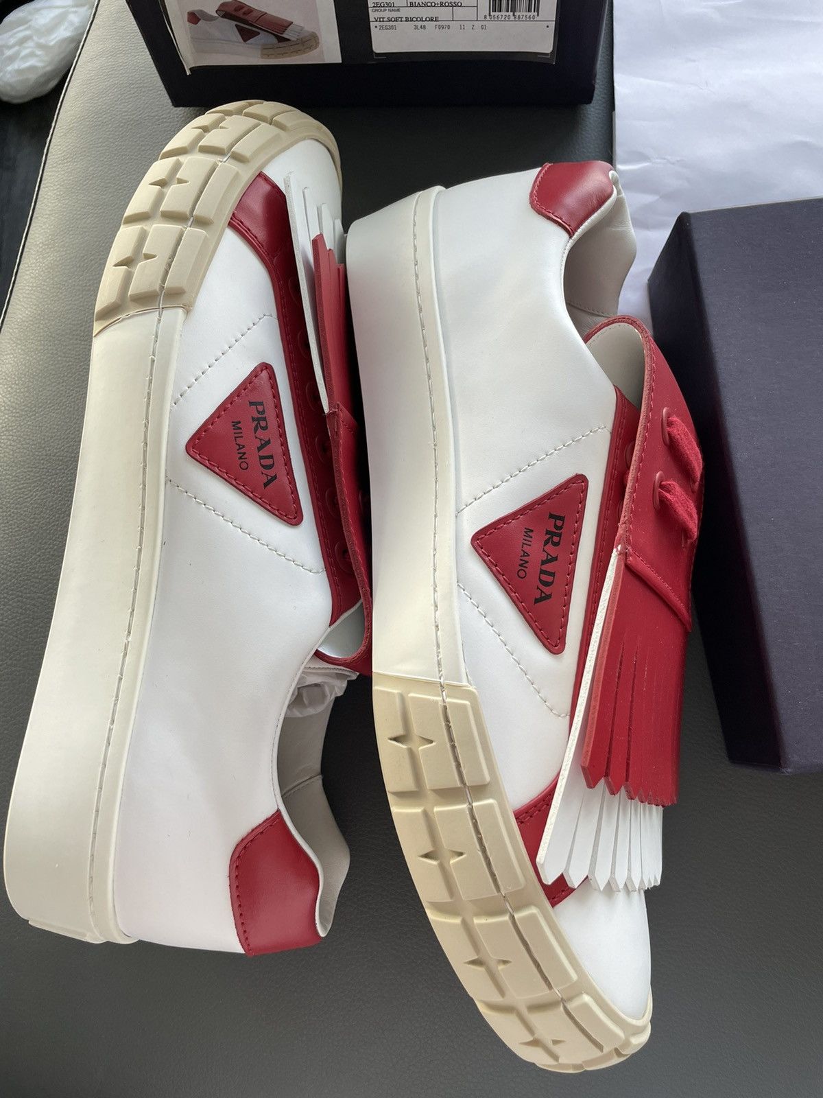Prada Rare Super Limited Edition Runway Prada Logo Leather shoes Size US 10 / EU 43 - 1 Thumbnail