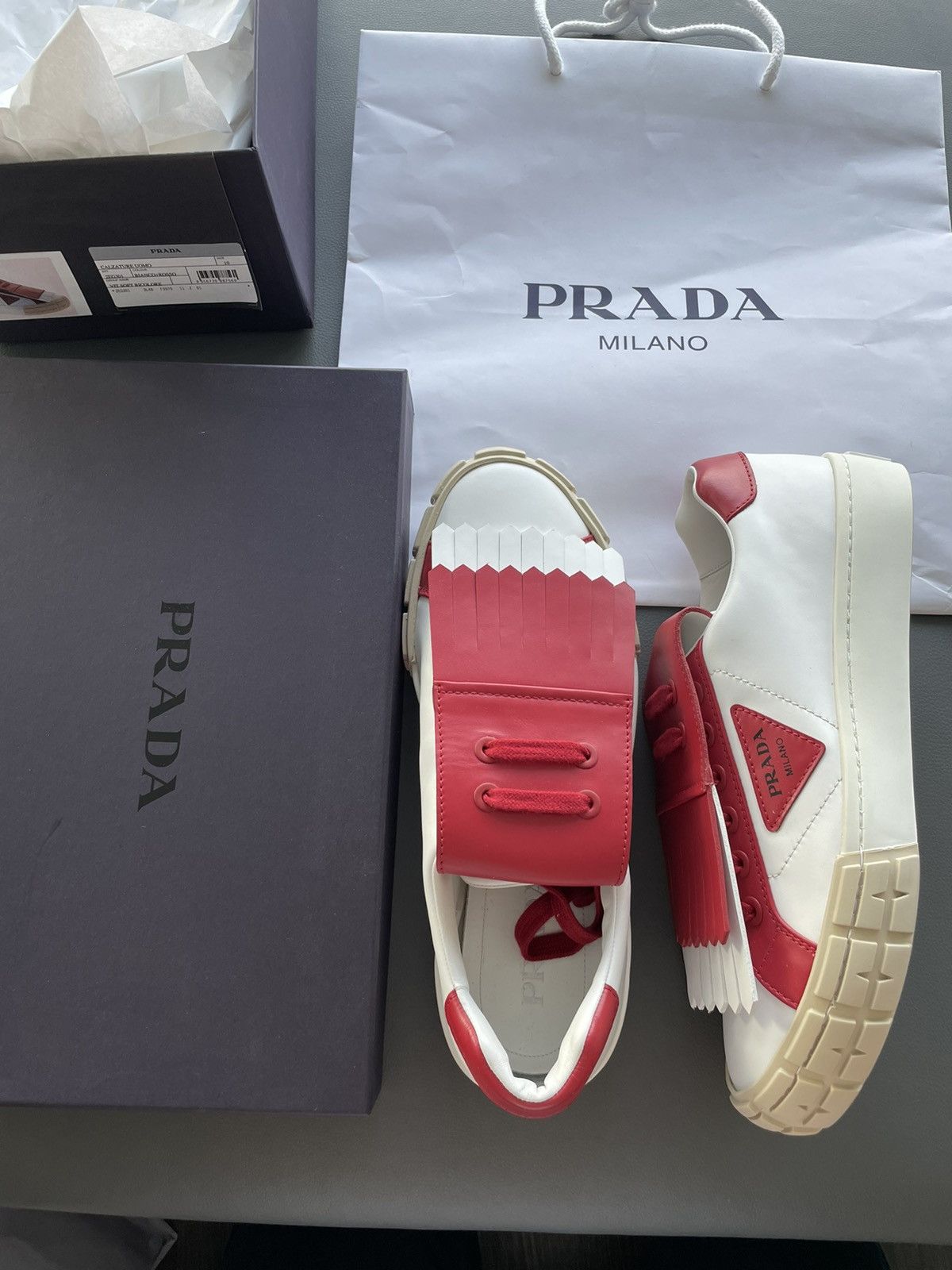 Prada Rare Super Limited Edition Runway Prada Logo Leather shoes Size US 10 / EU 43 - 2 Thumbnail