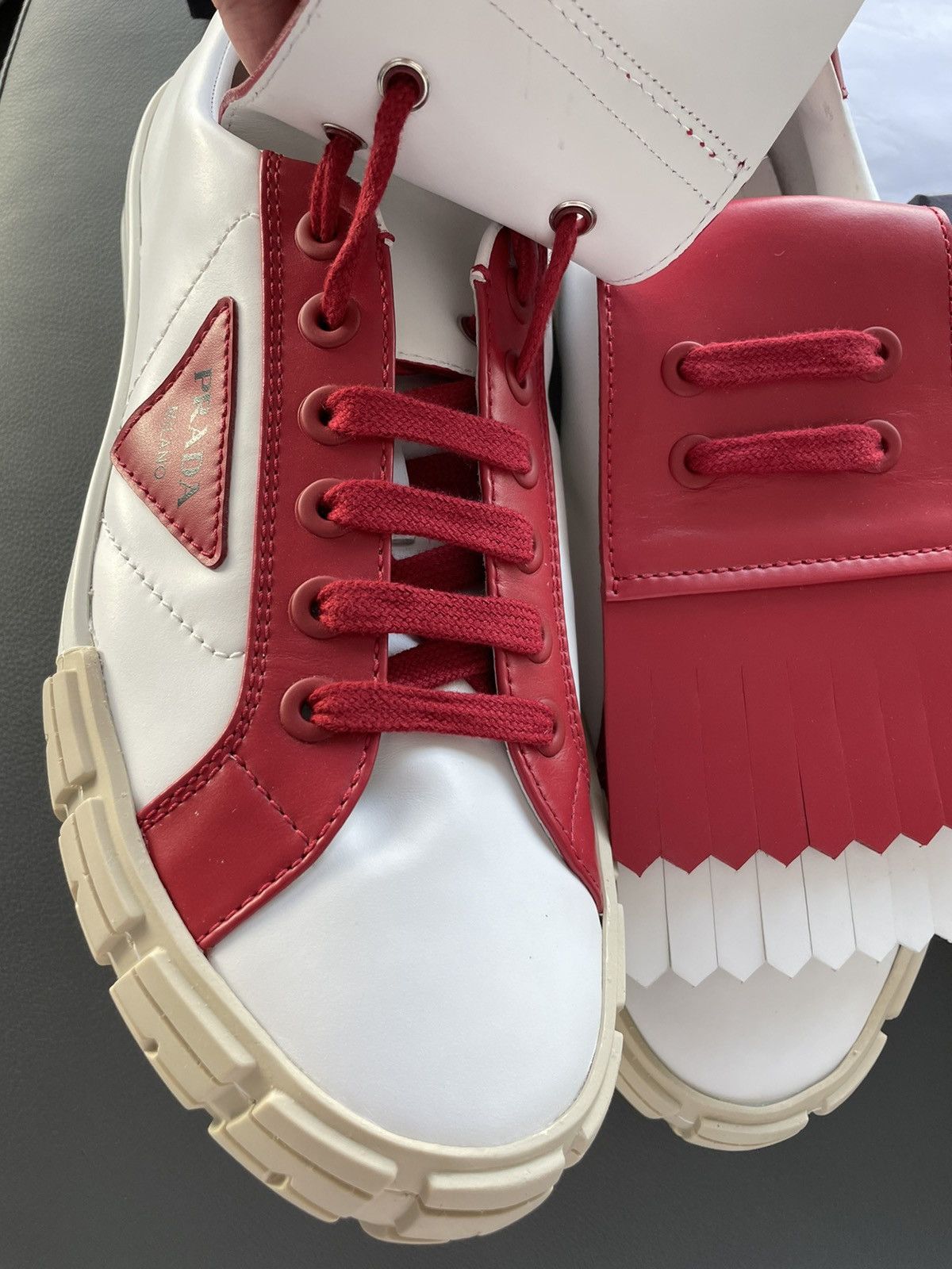 Prada Rare Super Limited Edition Runway Prada Logo Leather shoes Size US 10 / EU 43 - 3 Thumbnail