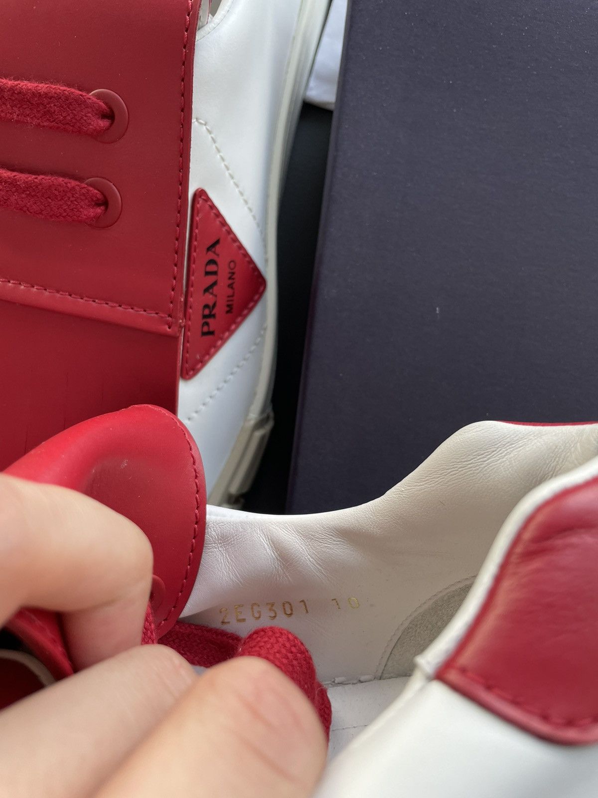 Prada Rare Super Limited Edition Runway Prada Logo Leather shoes Size US 10 / EU 43 - 10 Thumbnail