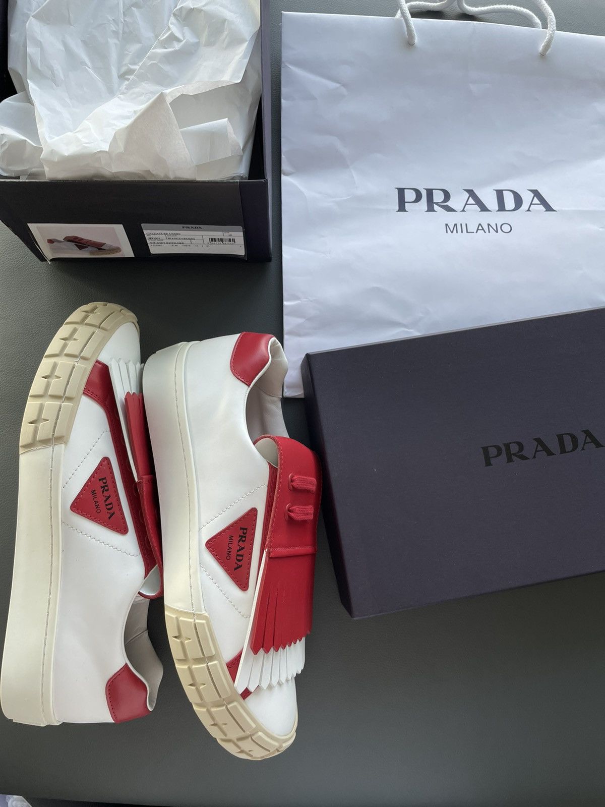 Prada Rare Super Limited Edition Runway Prada Logo Leather shoes Size US 10 / EU 43 - 6 Thumbnail