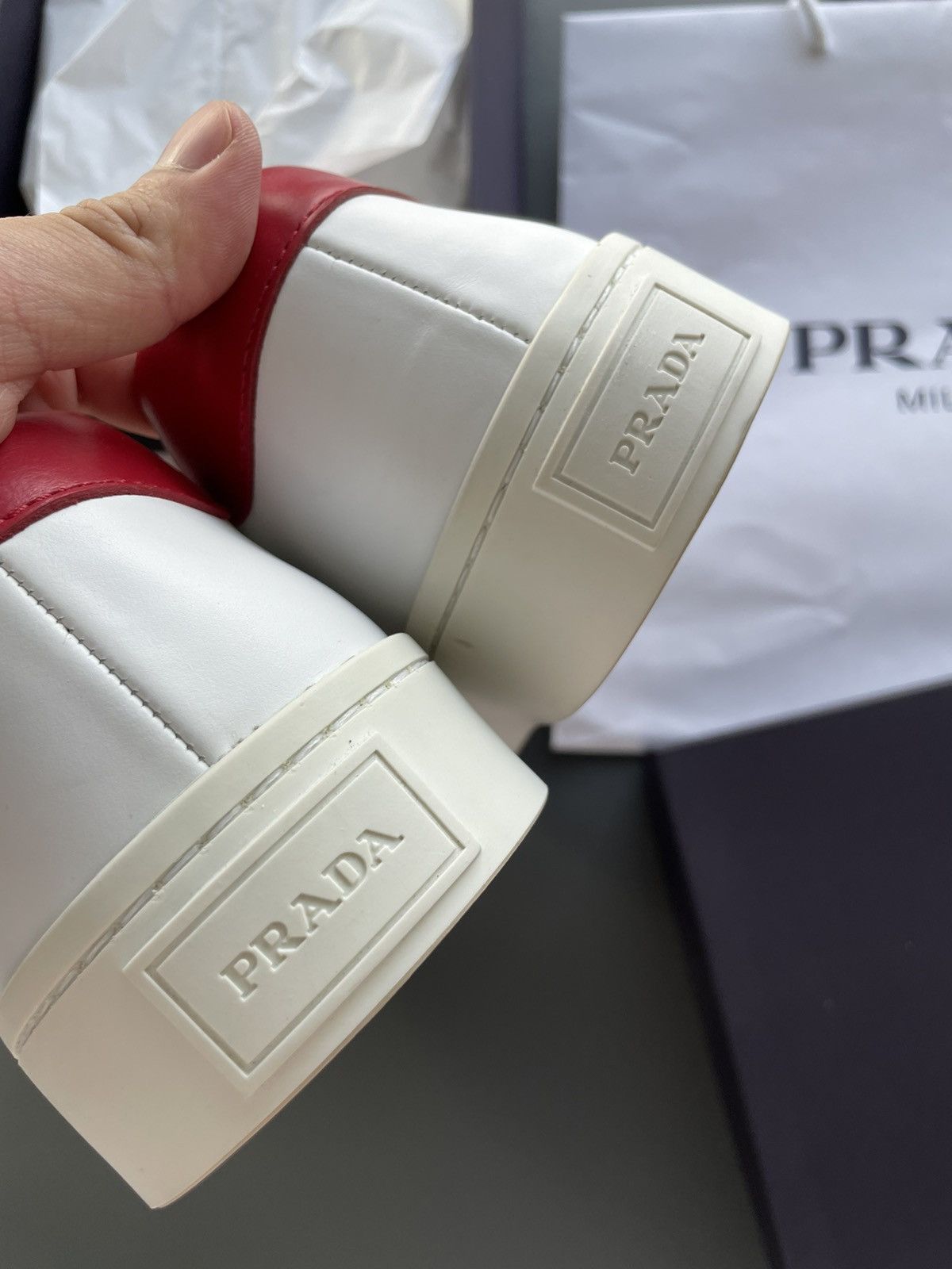 Prada Rare Super Limited Edition Runway Prada Logo Leather shoes Size US 10 / EU 43 - 14 Thumbnail