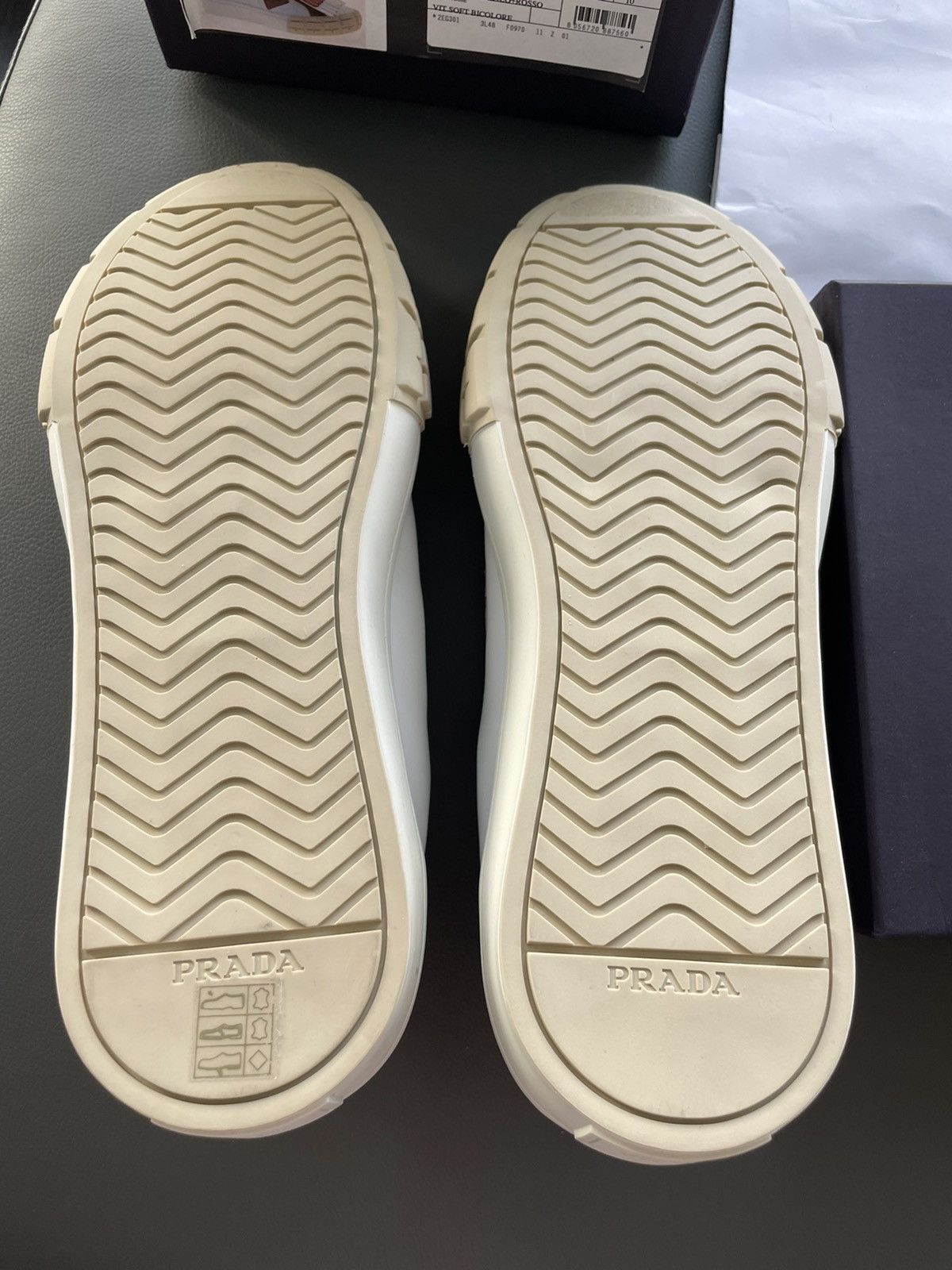 Prada Rare Super Limited Edition Runway Prada Logo Leather shoes Size US 10 / EU 43 - 11 Thumbnail